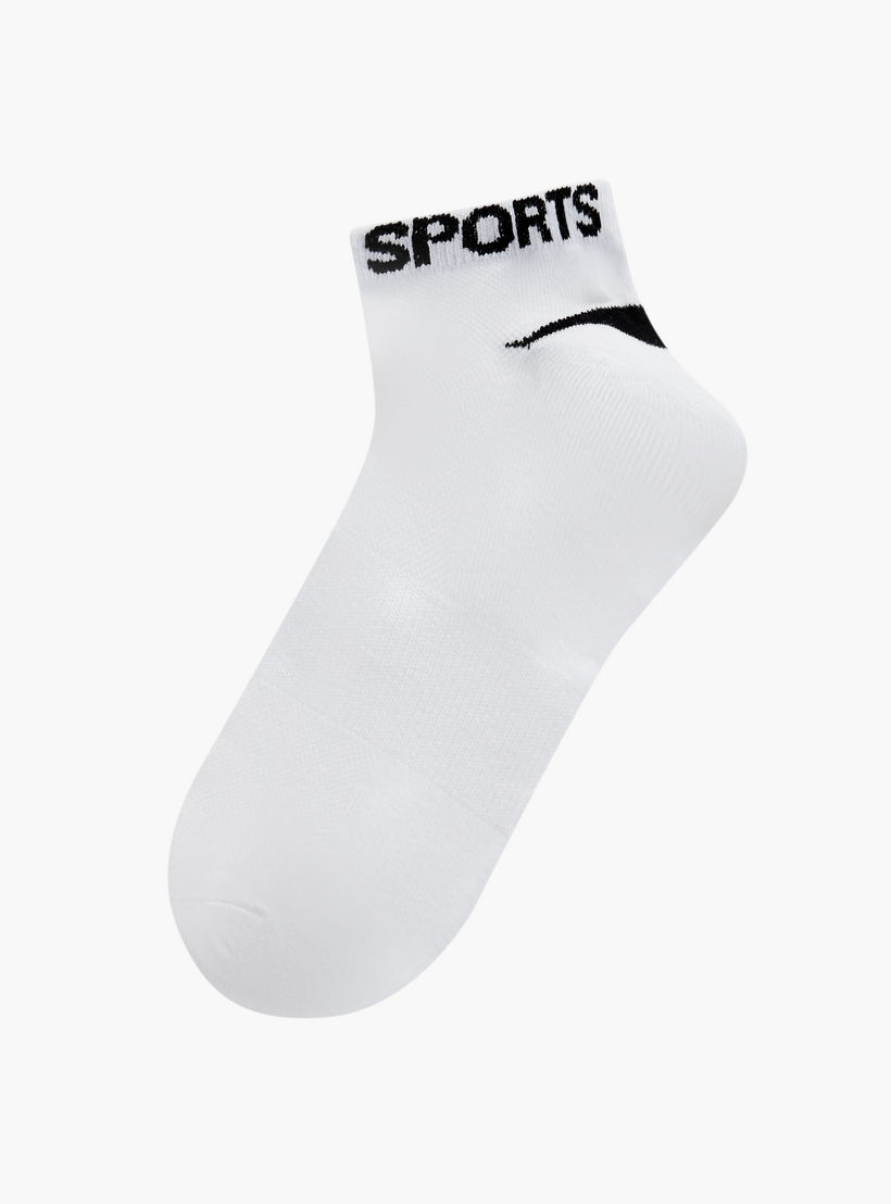 طقم جوارب بطول الكاحل 5 أزواج بطبعات شعار من جلو-men-socks-image-2