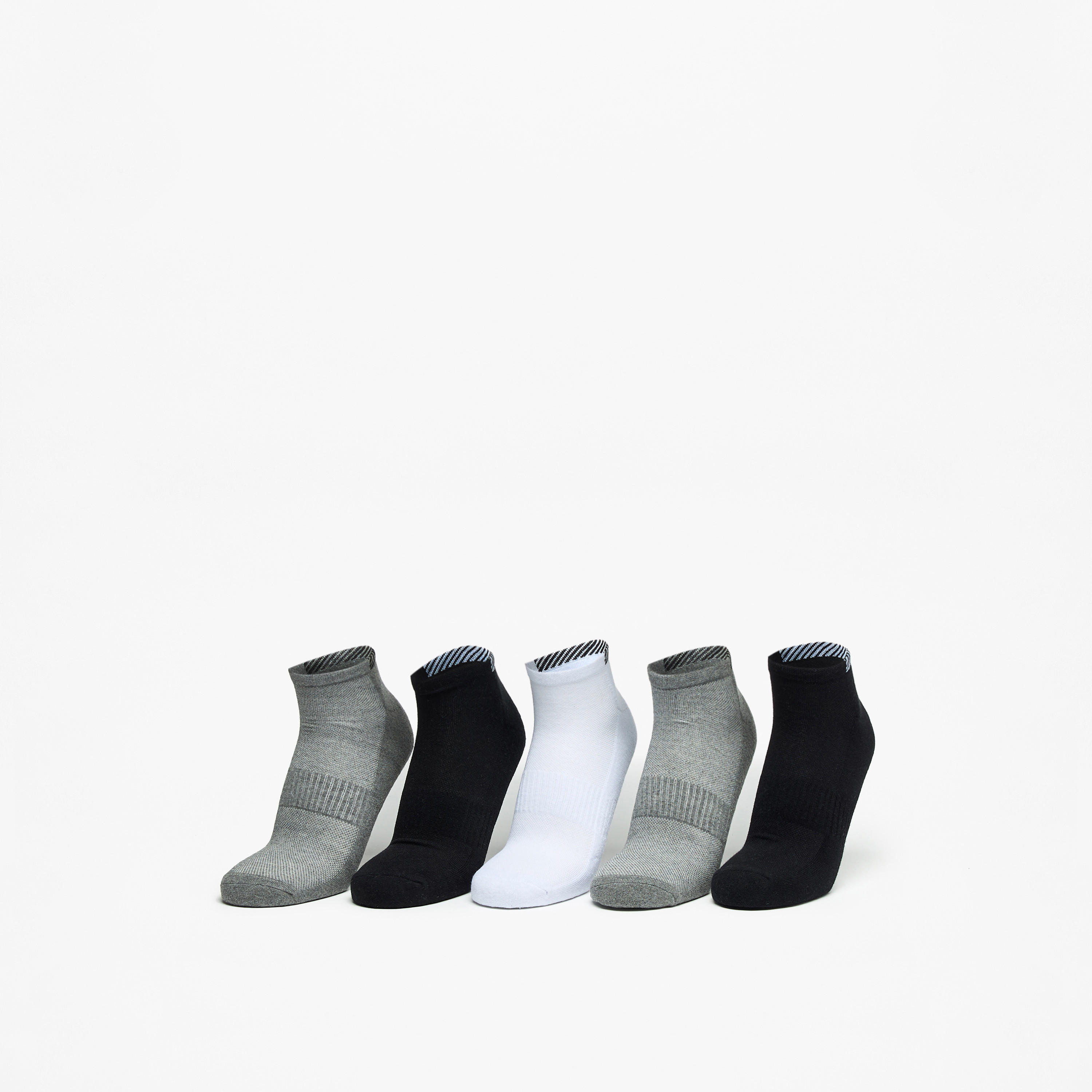 Gloo Textured Ankle Length Cushioned Socks - Set of 5-men-socks-image-1