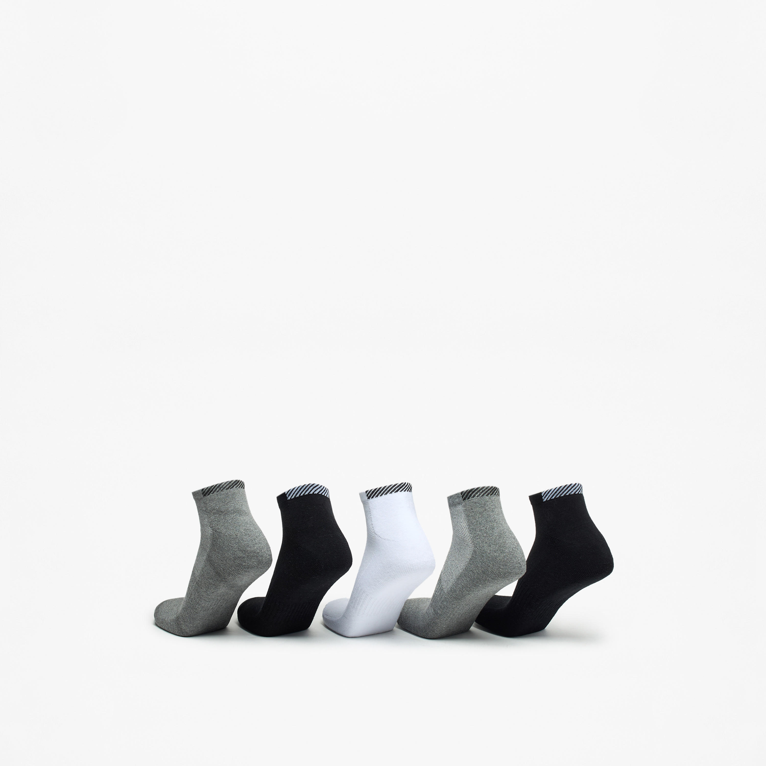 Gloo Textured Ankle Length Cushioned Socks - Set of 5-men-socks-image-3