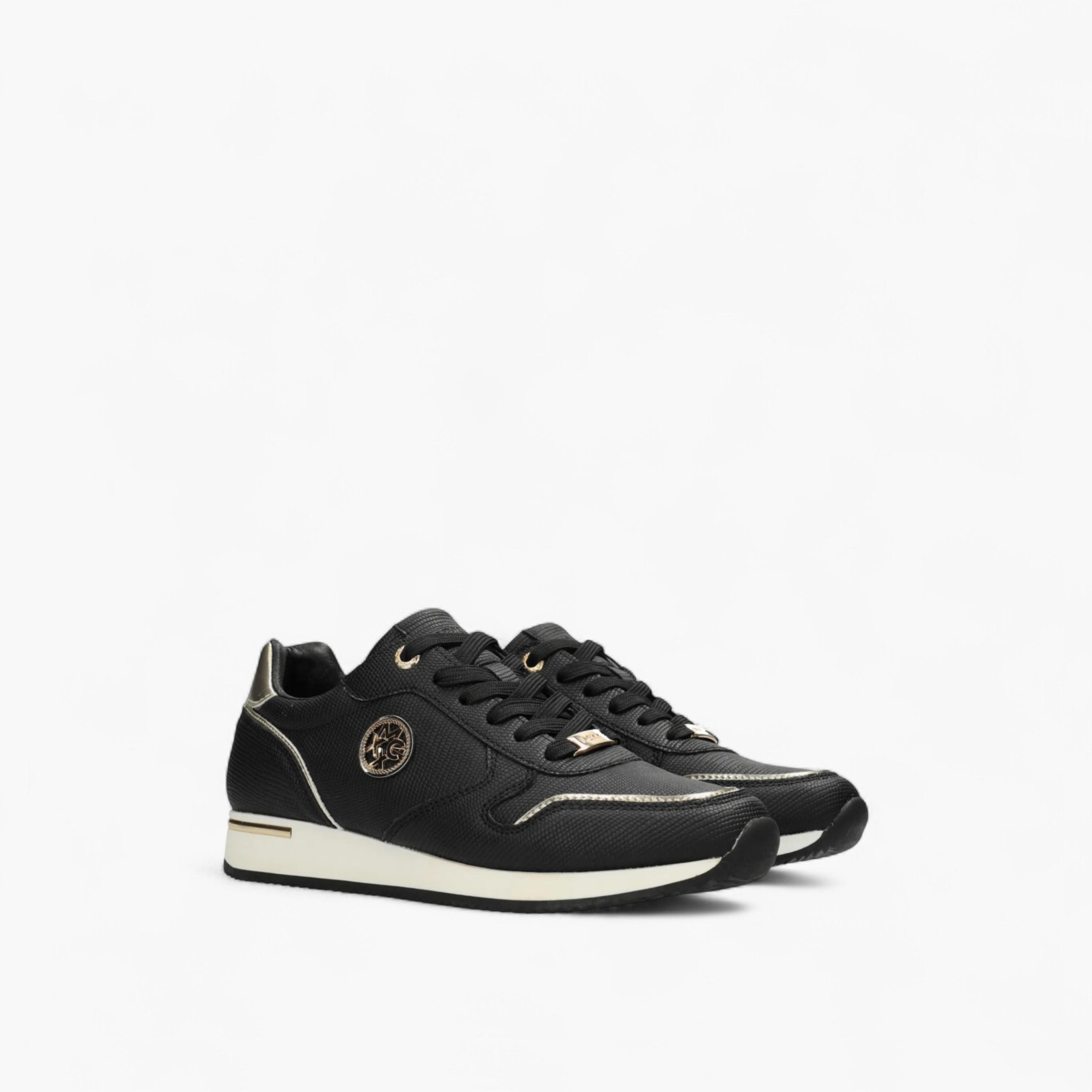 Mexx Panelled Lace-Up Sneakers with Metallic Accent-women-shoes-sneakers-image-1