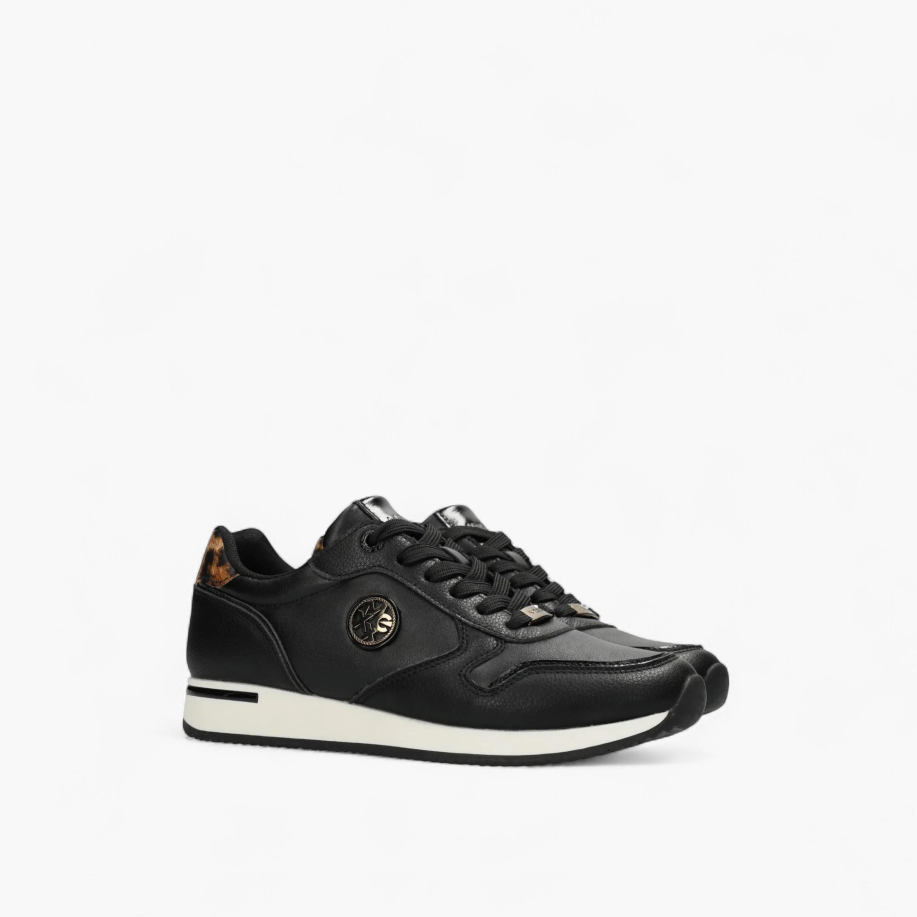 Mexx Panelled Lace-Up Sneakers with Metallic Accent-women-shoes-sneakers-image-1
