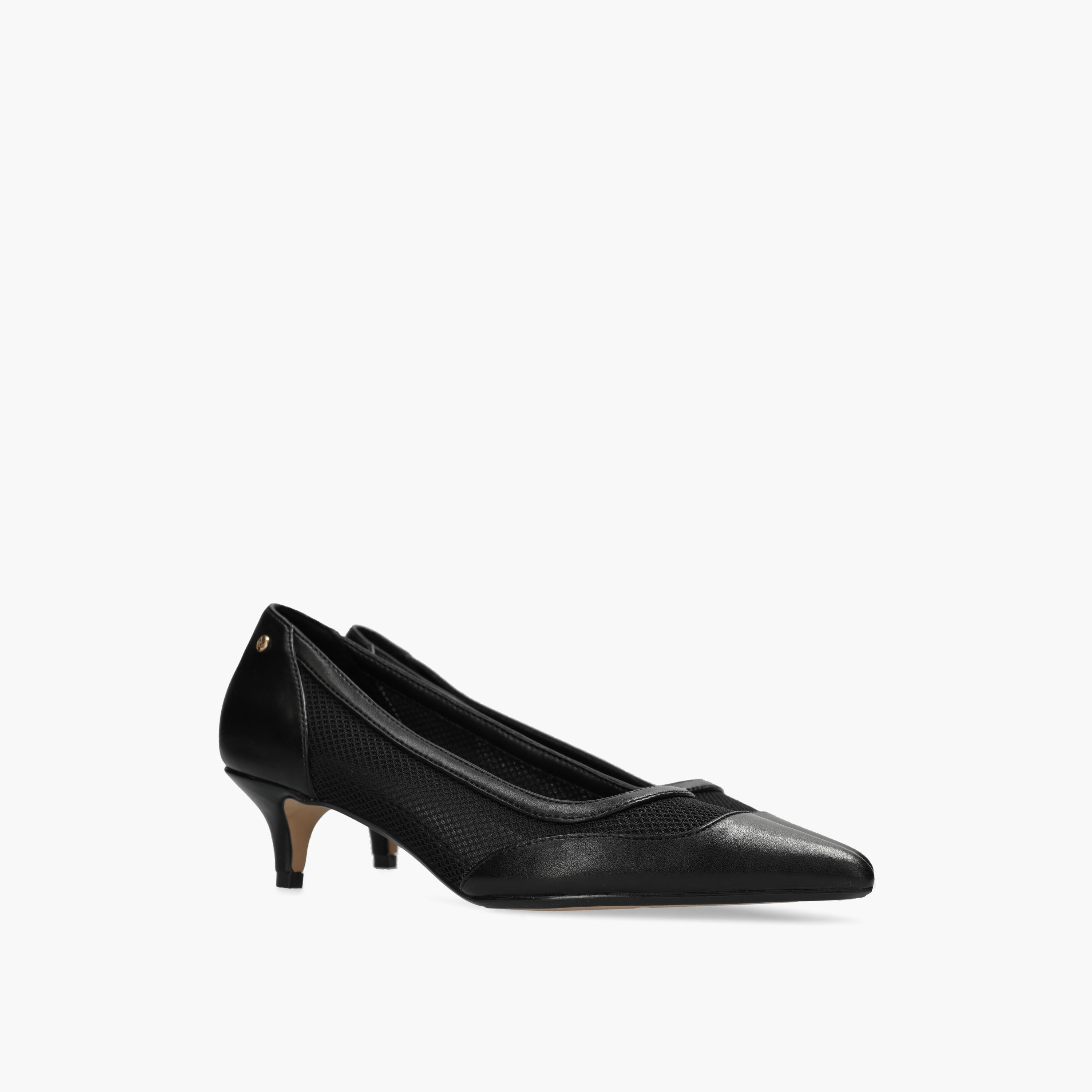 Mexx Women Ticha Suki Mesh Panel Kitten Heel Pumps-women-shoes-heels-image-1