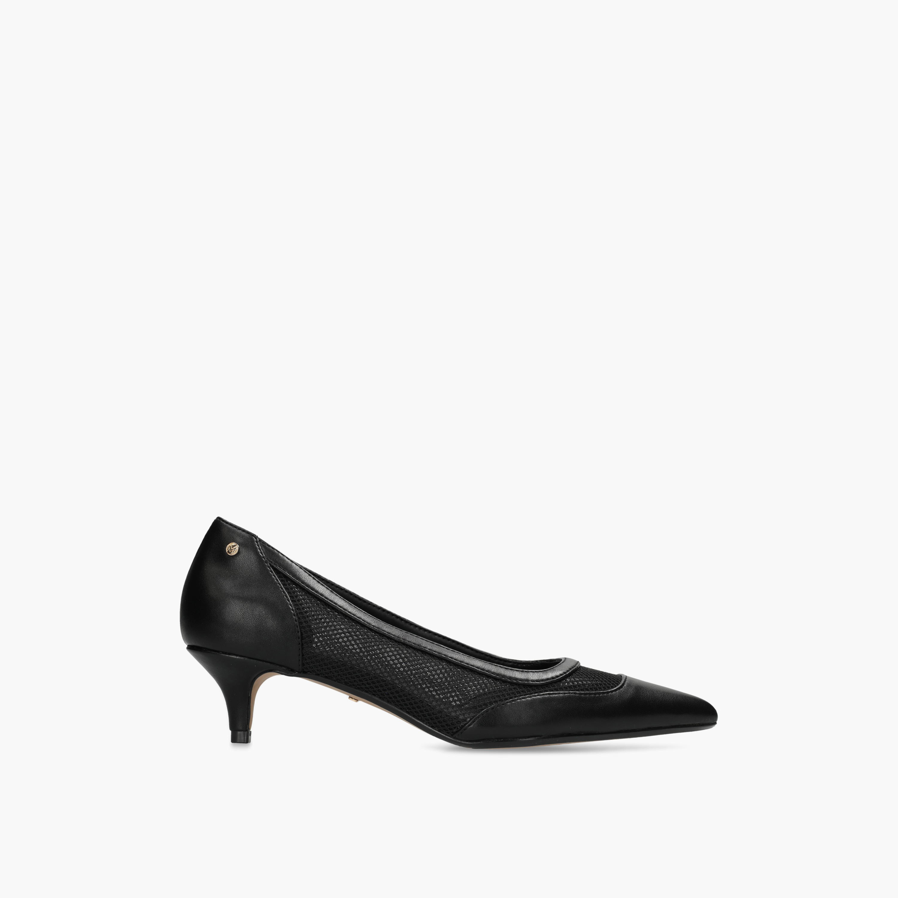 Mexx Women Ticha Suki Mesh Panel Kitten Heel Pumps-women-shoes-heels-image-2