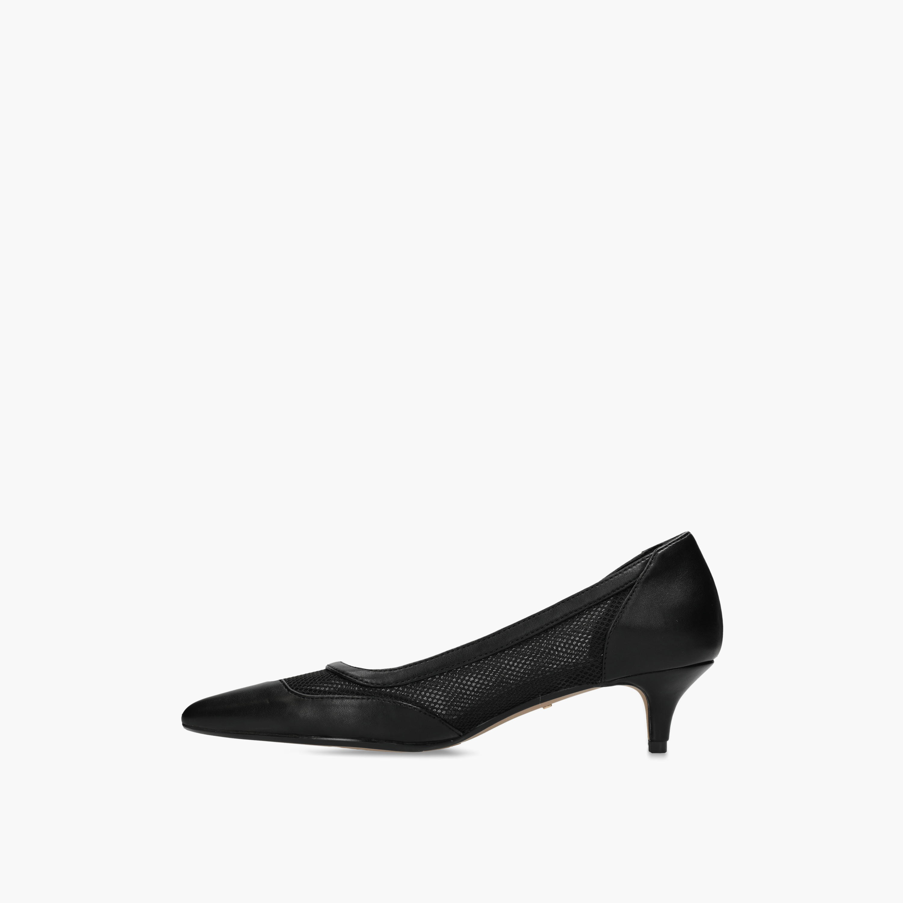 Mexx Women Ticha Suki Mesh Panel Kitten Heel Pumps-women-shoes-heels-image-4