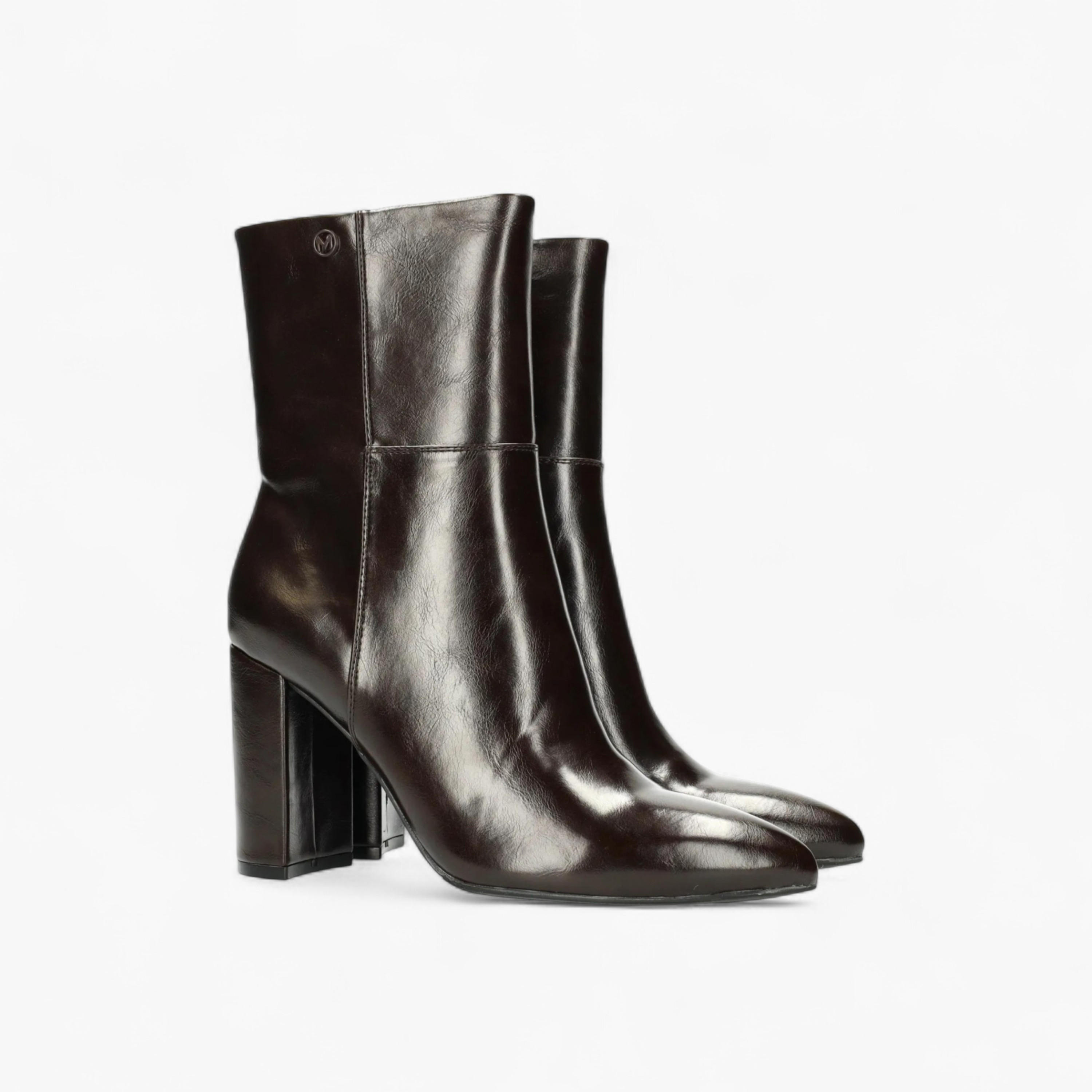 Mexx Solid Block Heel Ankle Boots with Zip Closure-women-shoes-boots-image-1
