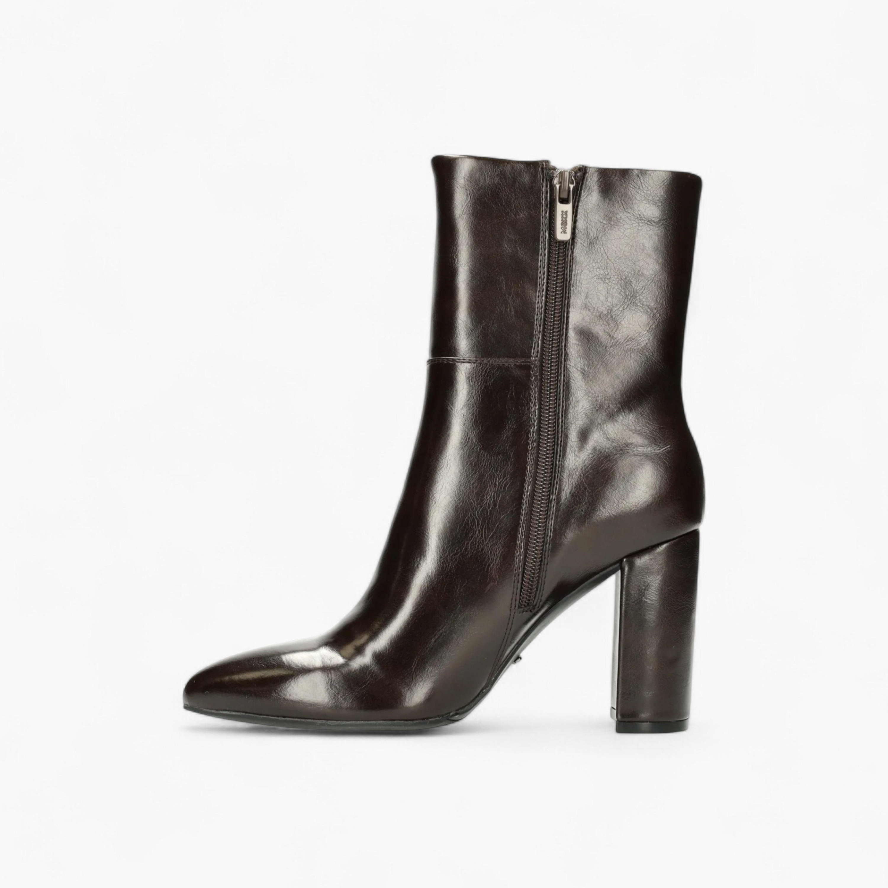 Mexx Solid Block Heel Ankle Boots with Zip Closure-women-shoes-boots-image-4