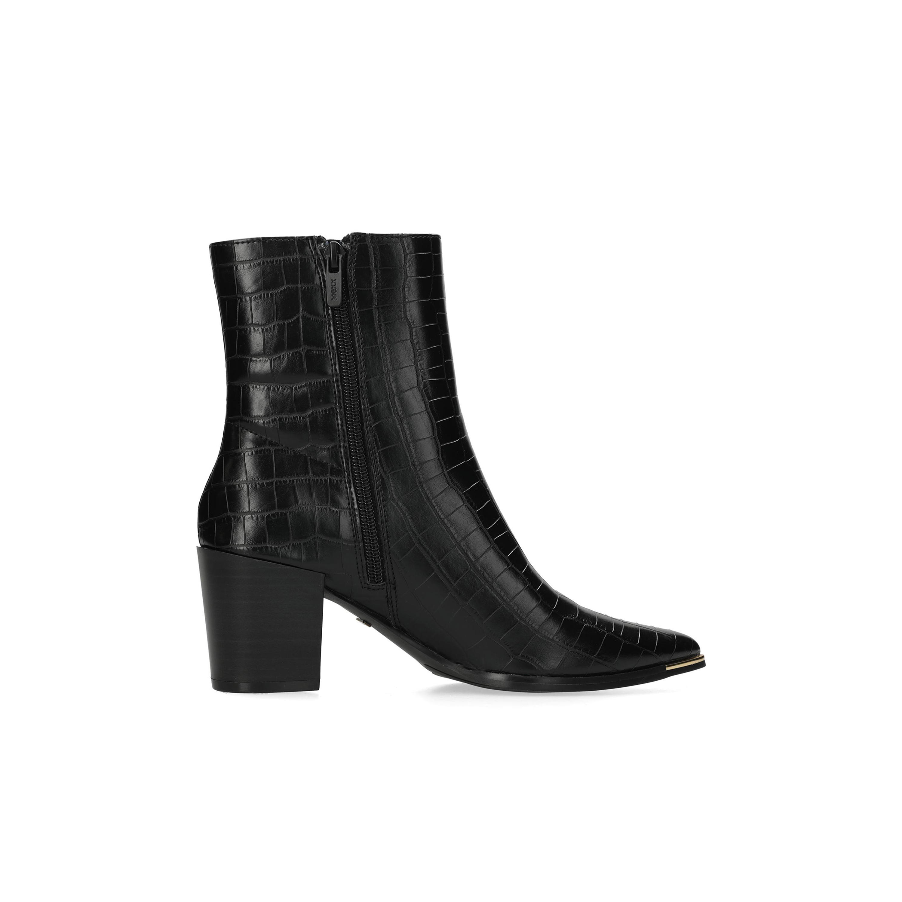 Mexx Textured Ankle Boots with Block Heels and Zip Closure-women-shoes-boots-image-4
