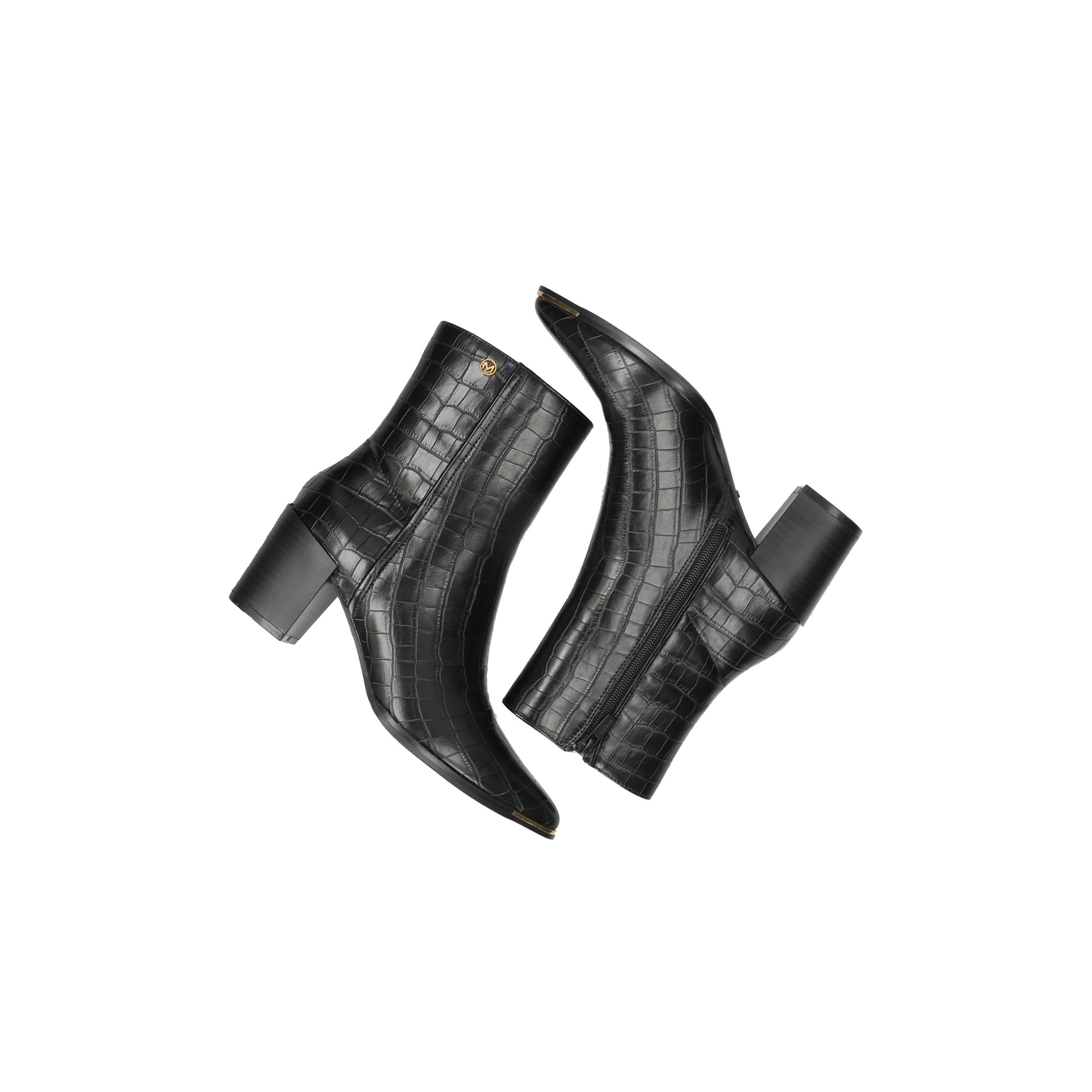 Mexx Textured Ankle Boots with Block Heels and Zip Closure-women-shoes-boots-image-5