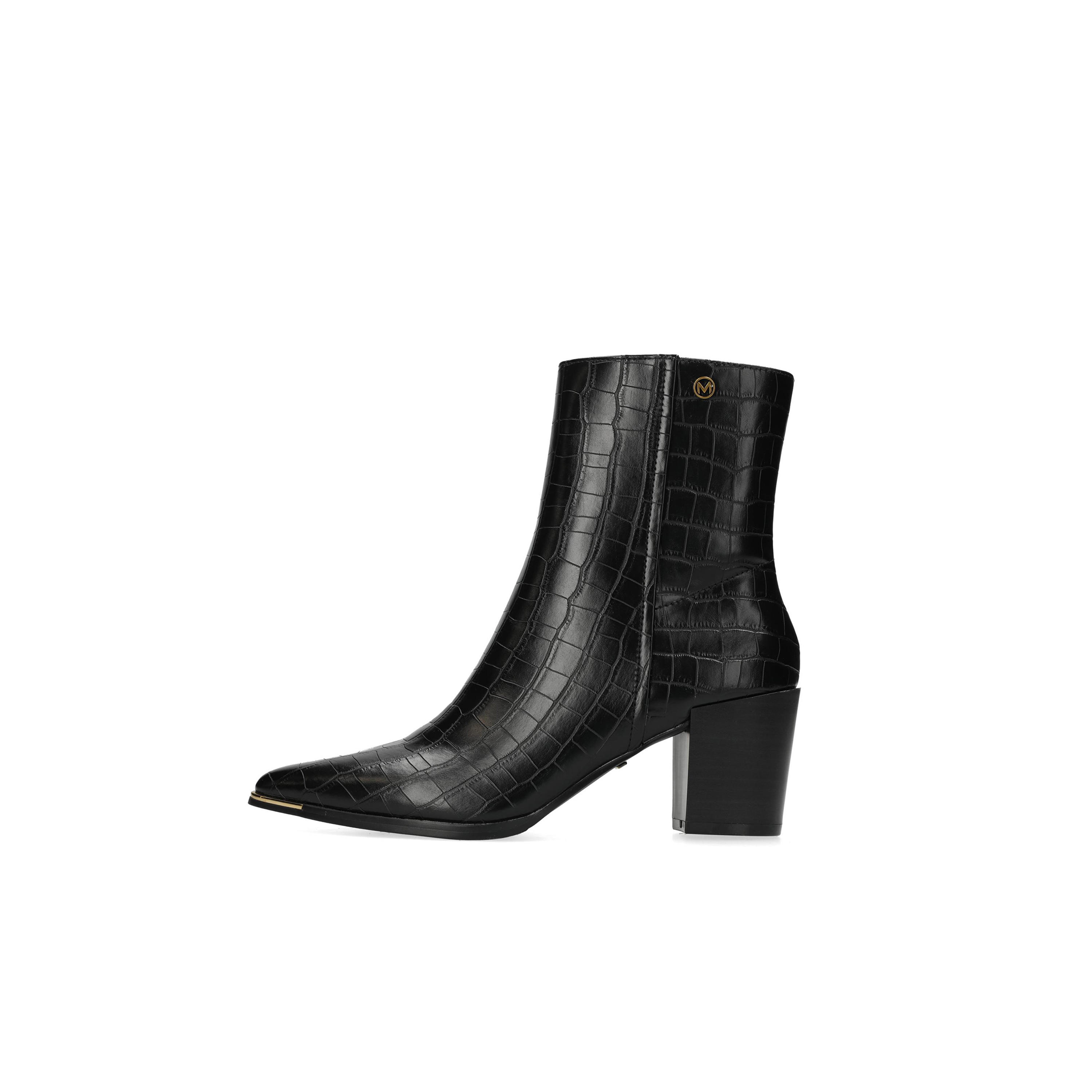 Mexx Textured Ankle Boots with Block Heels and Zip Closure-women-shoes-boots-image-7