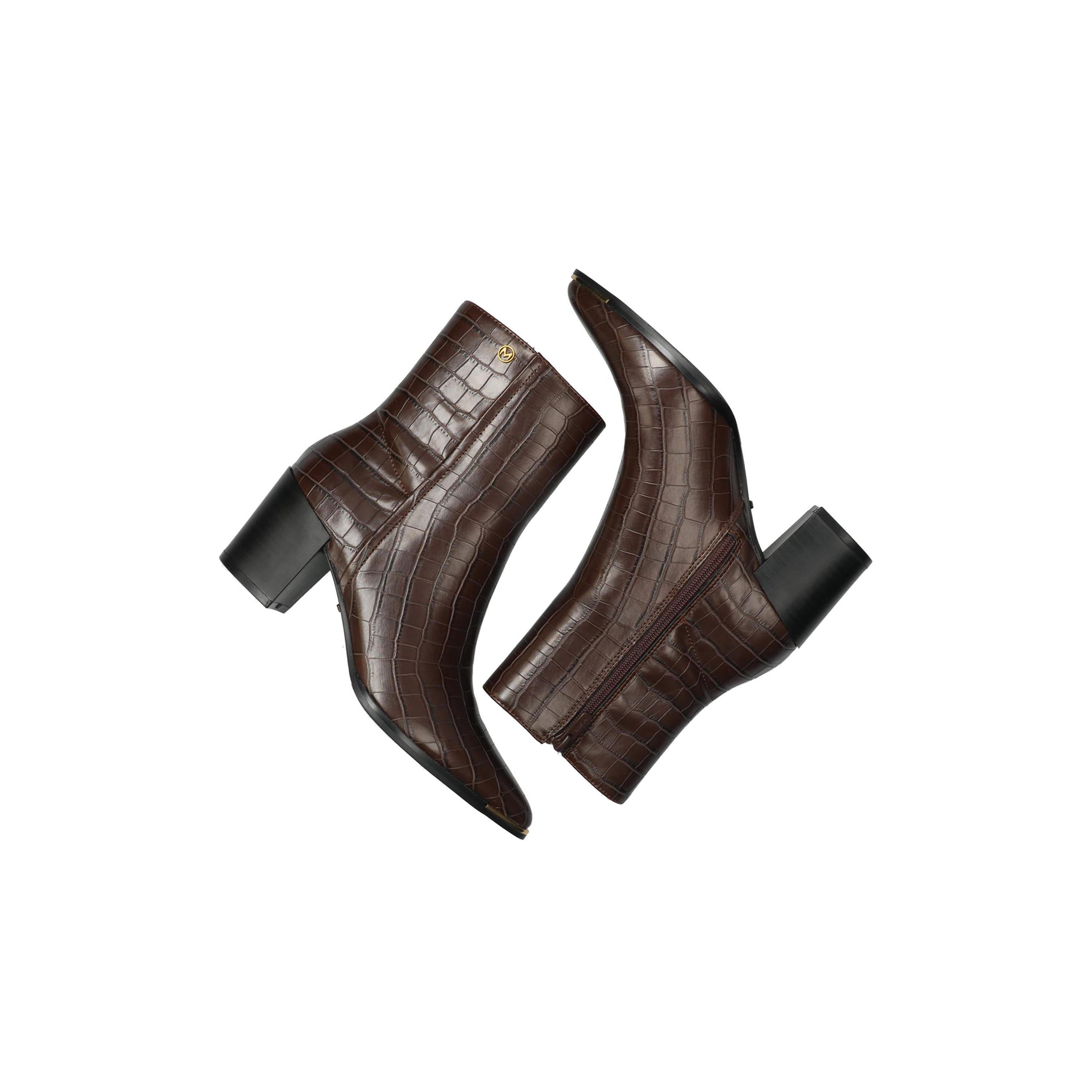 Mexx Textured Ankle Boots with Block Heels and Zip Closure-women-shoes-boots-image-5