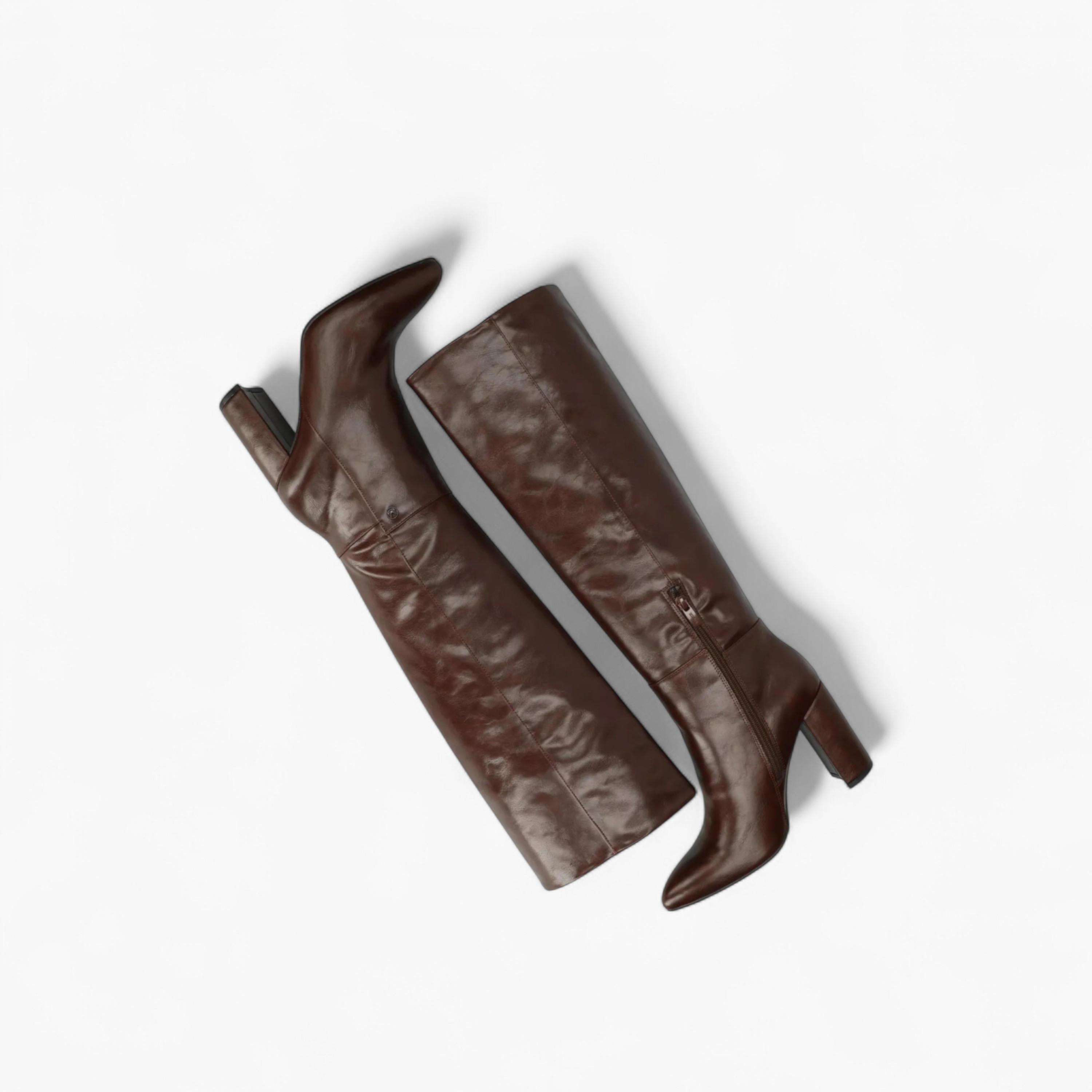بوت سادة طويل بكعب عريض من ميكس-women-shoes-boots-image-5