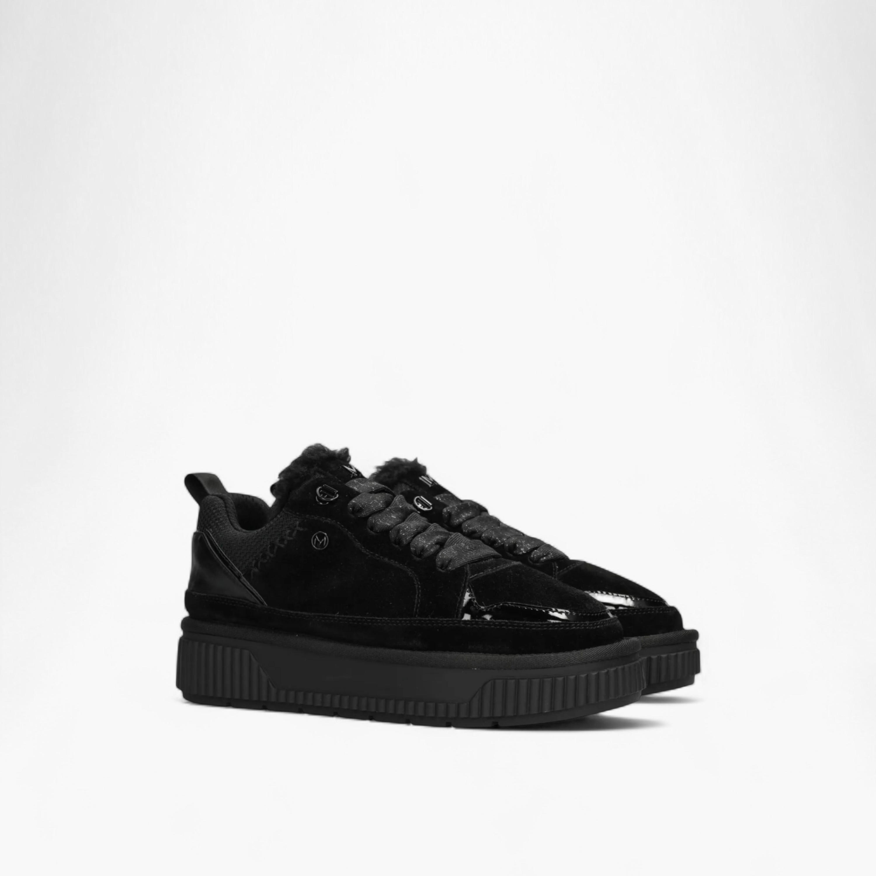 Mexx Panelled Lace-Up Sneakers with Faux Fur Trim-women-shoes-sneakers-image-1