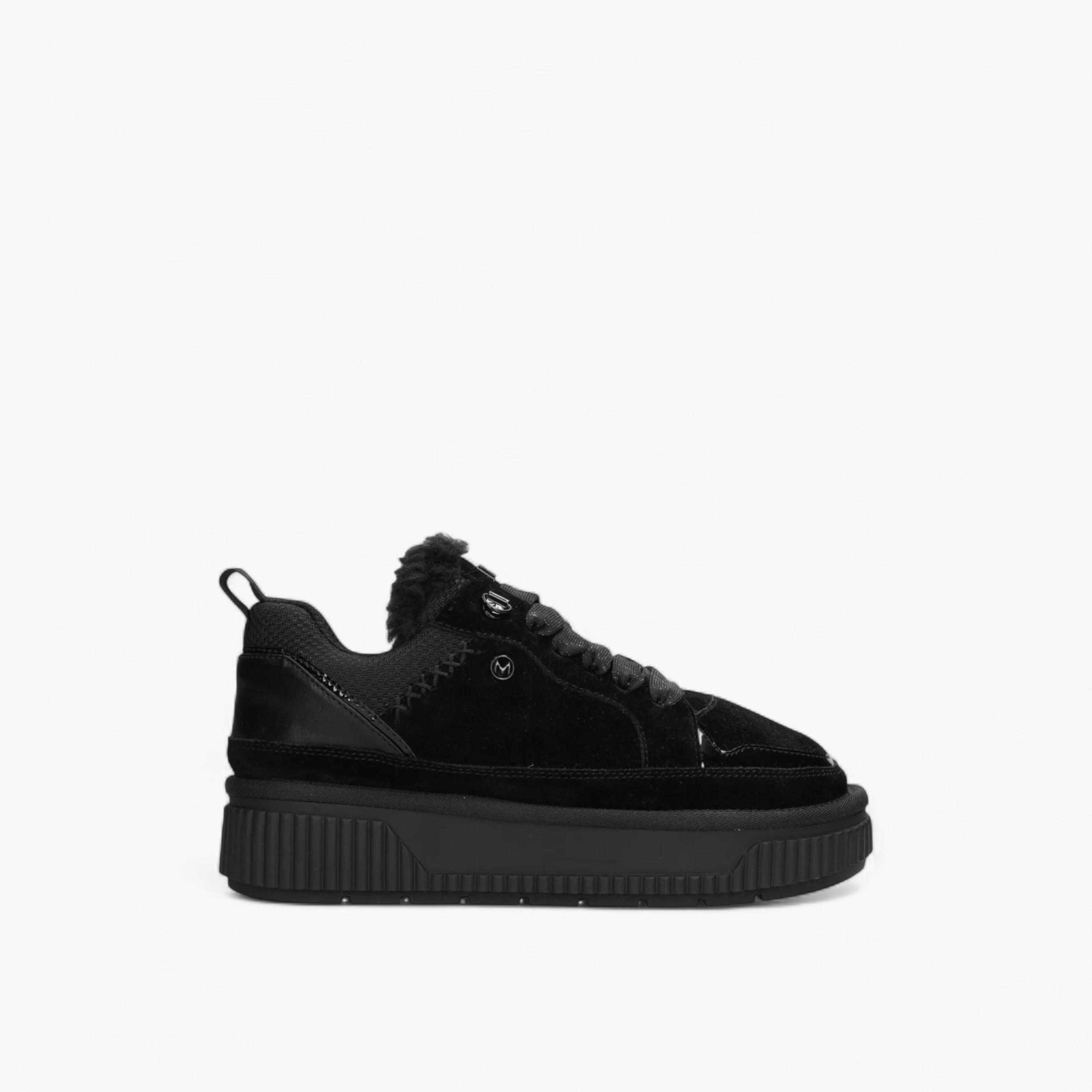 Mexx Panelled Lace-Up Sneakers with Faux Fur Trim-women-shoes-sneakers-image-2
