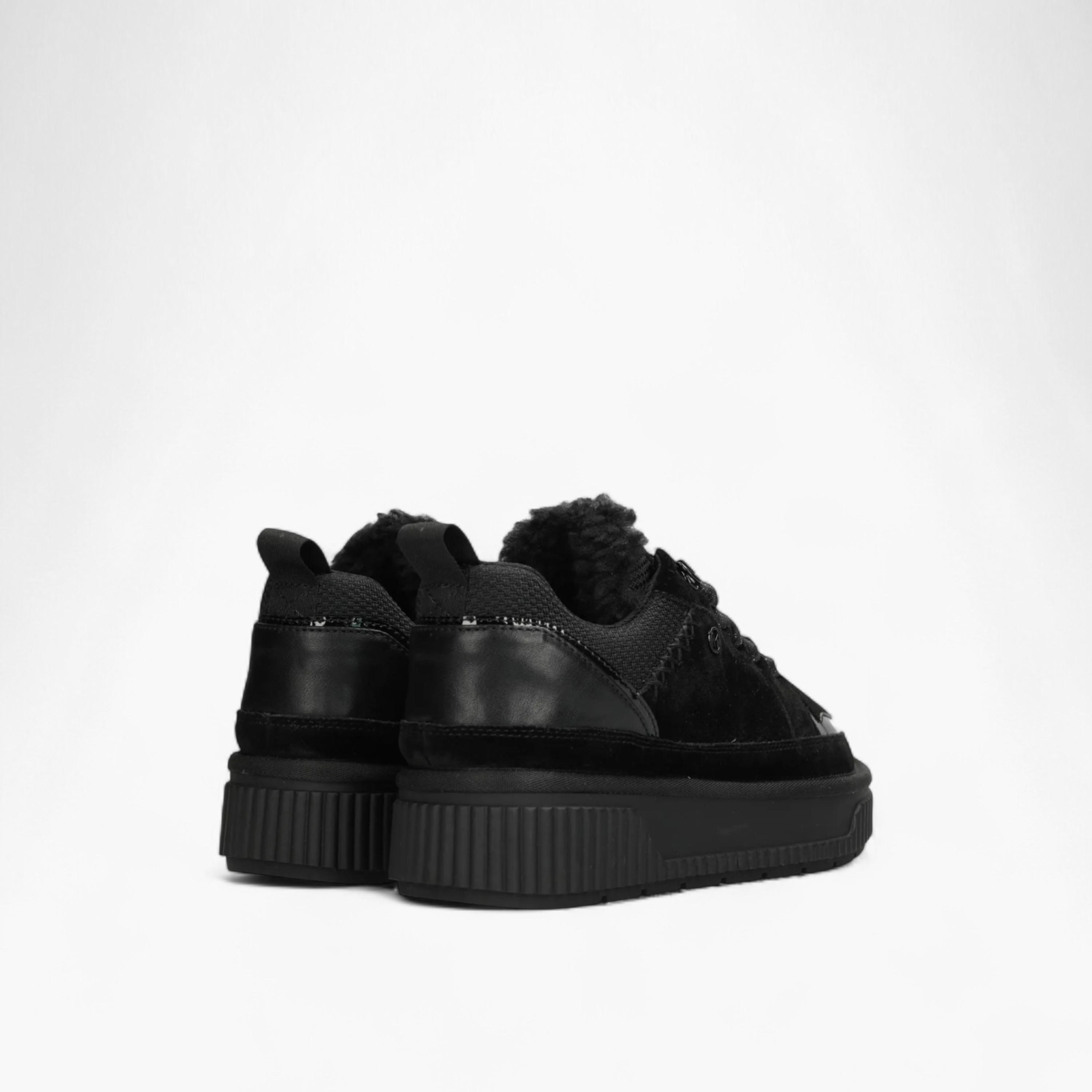 Mexx Panelled Lace-Up Sneakers with Faux Fur Trim-women-shoes-sneakers-image-3