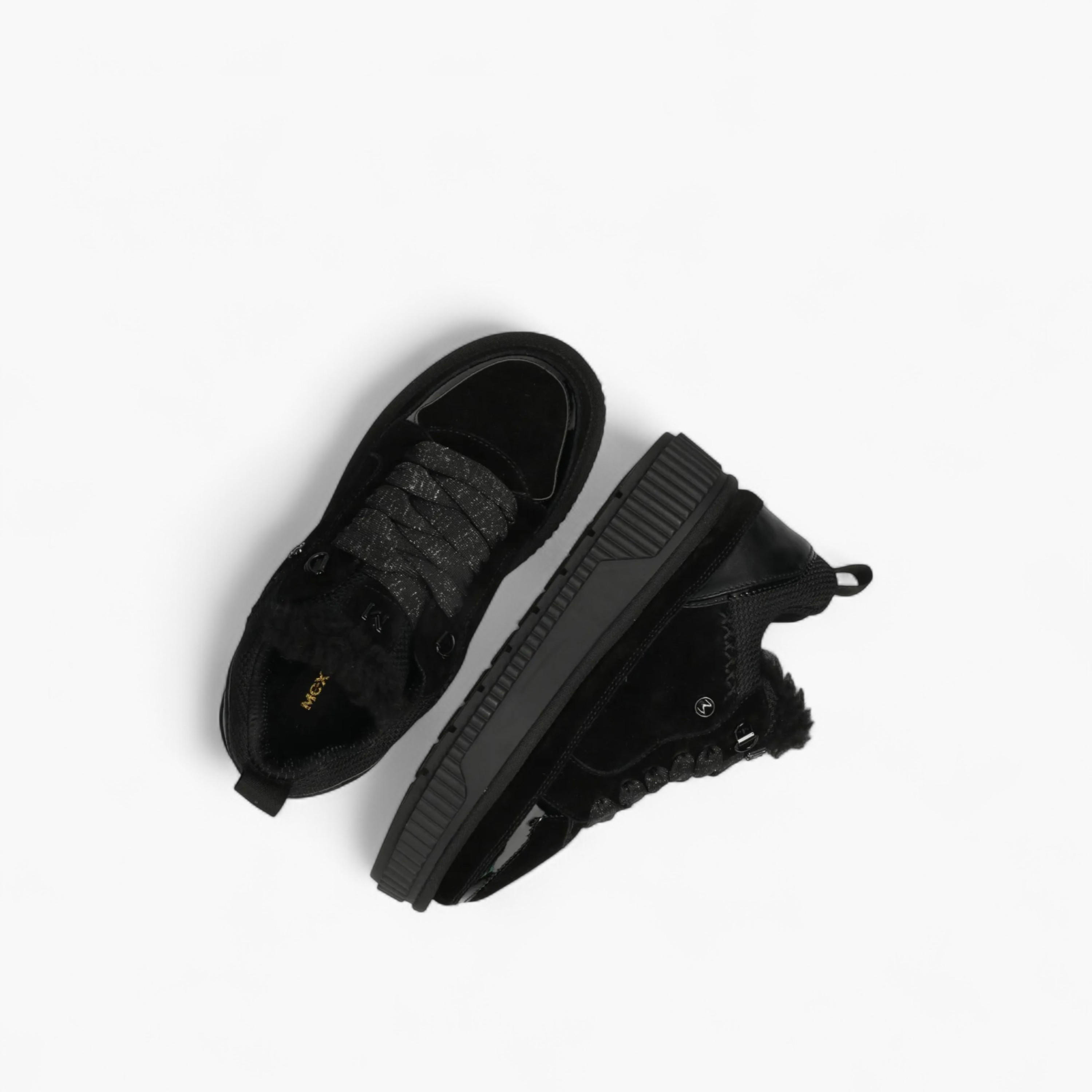 Mexx Panelled Lace-Up Sneakers with Faux Fur Trim-women-shoes-sneakers-image-5