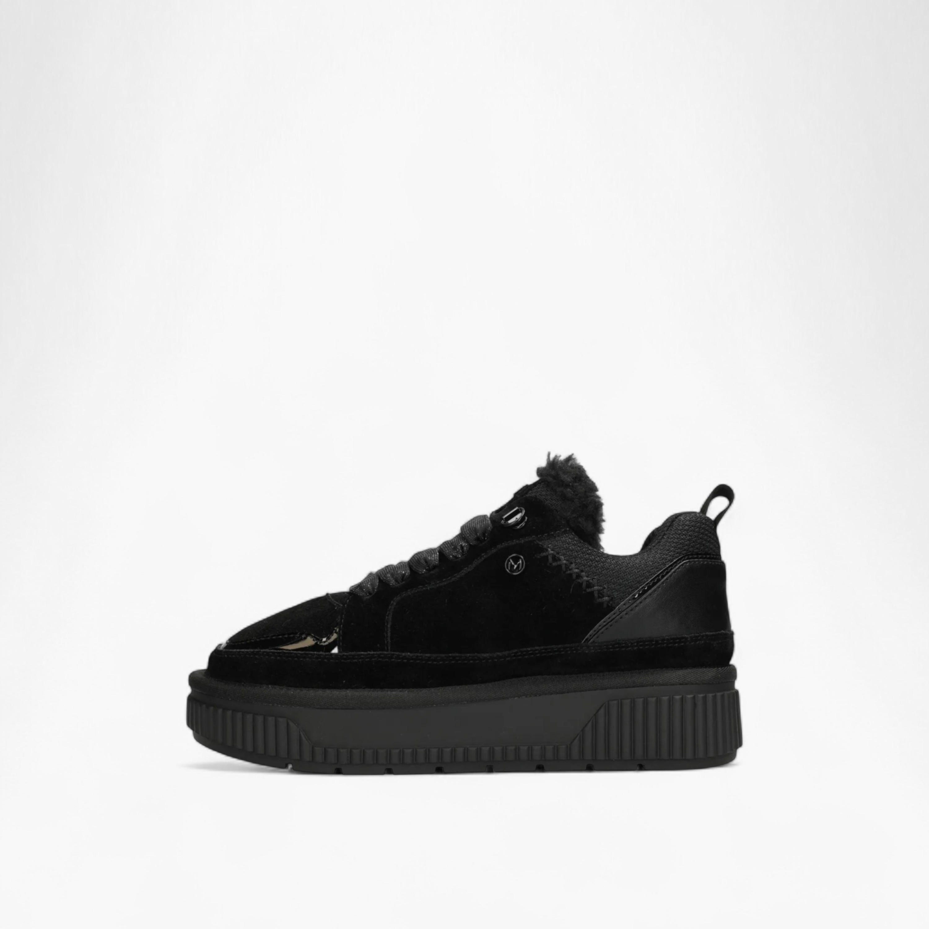 Mexx Panelled Lace-Up Sneakers with Faux Fur Trim-women-shoes-sneakers-image-7