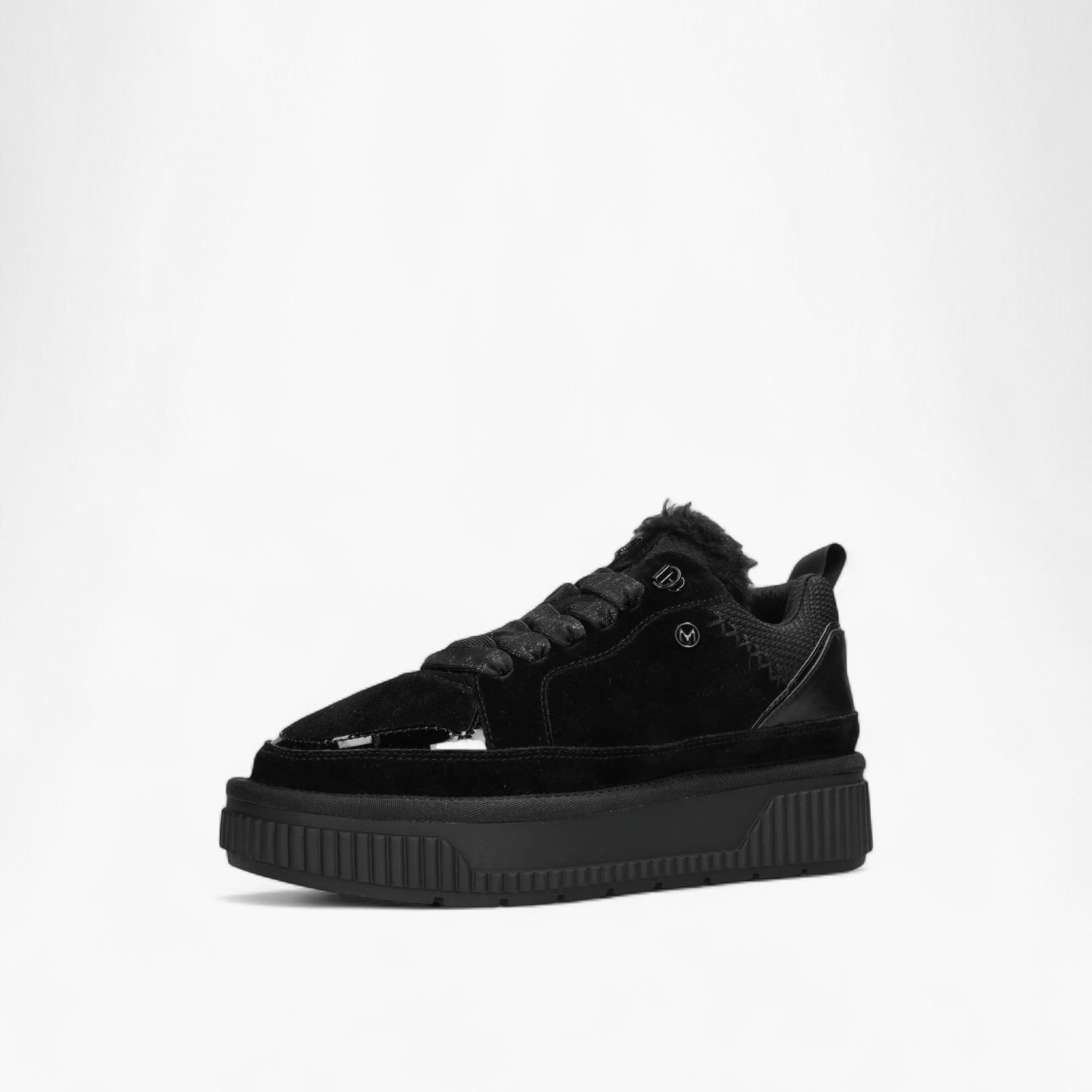 Mexx Panelled Lace-Up Sneakers with Faux Fur Trim-women-shoes-sneakers-image-8