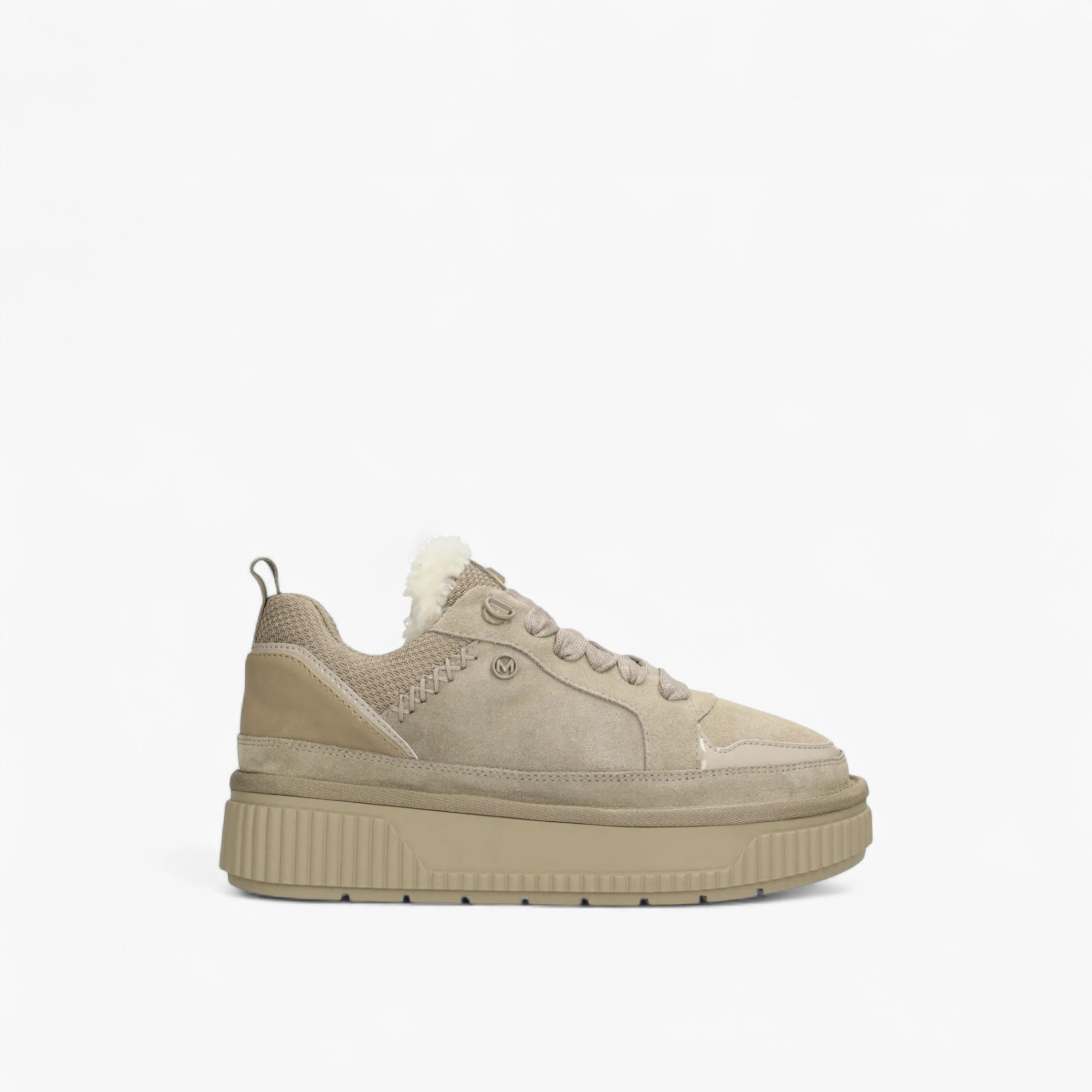 Mexx Panelled Lace-Up Sneakers with Faux Fur Trim-women-shoes-sneakers-image-2