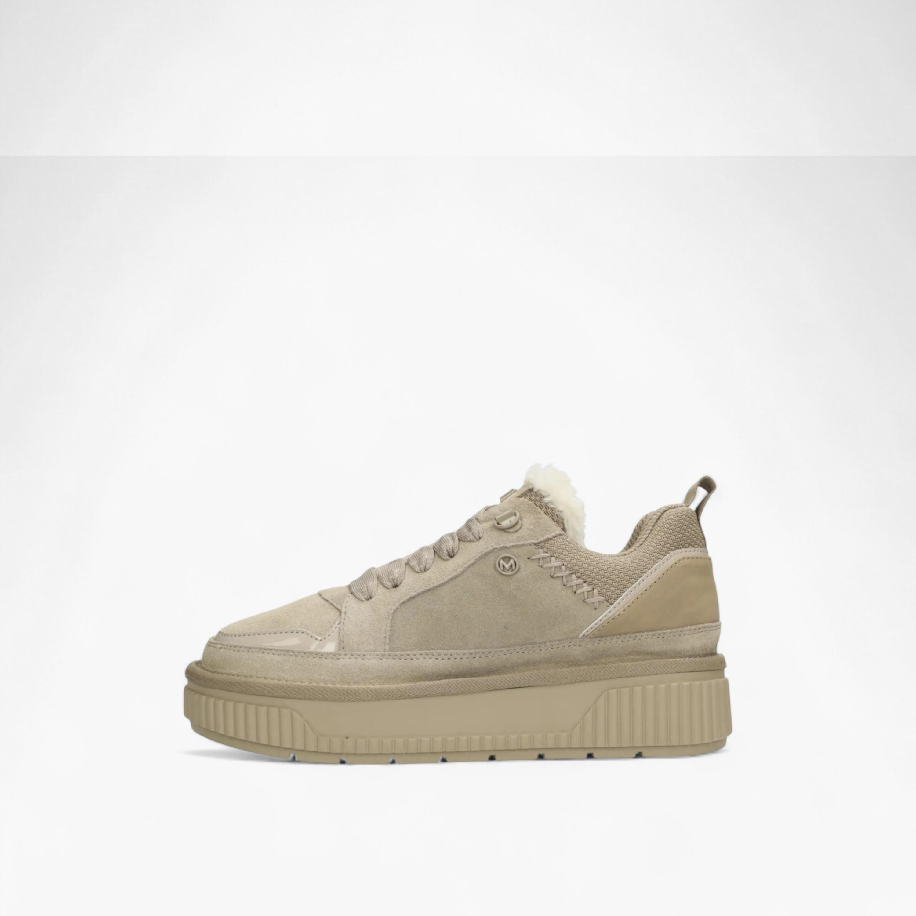 Mexx Panelled Lace-Up Sneakers with Faux Fur Trim-women-shoes-sneakers-image-6