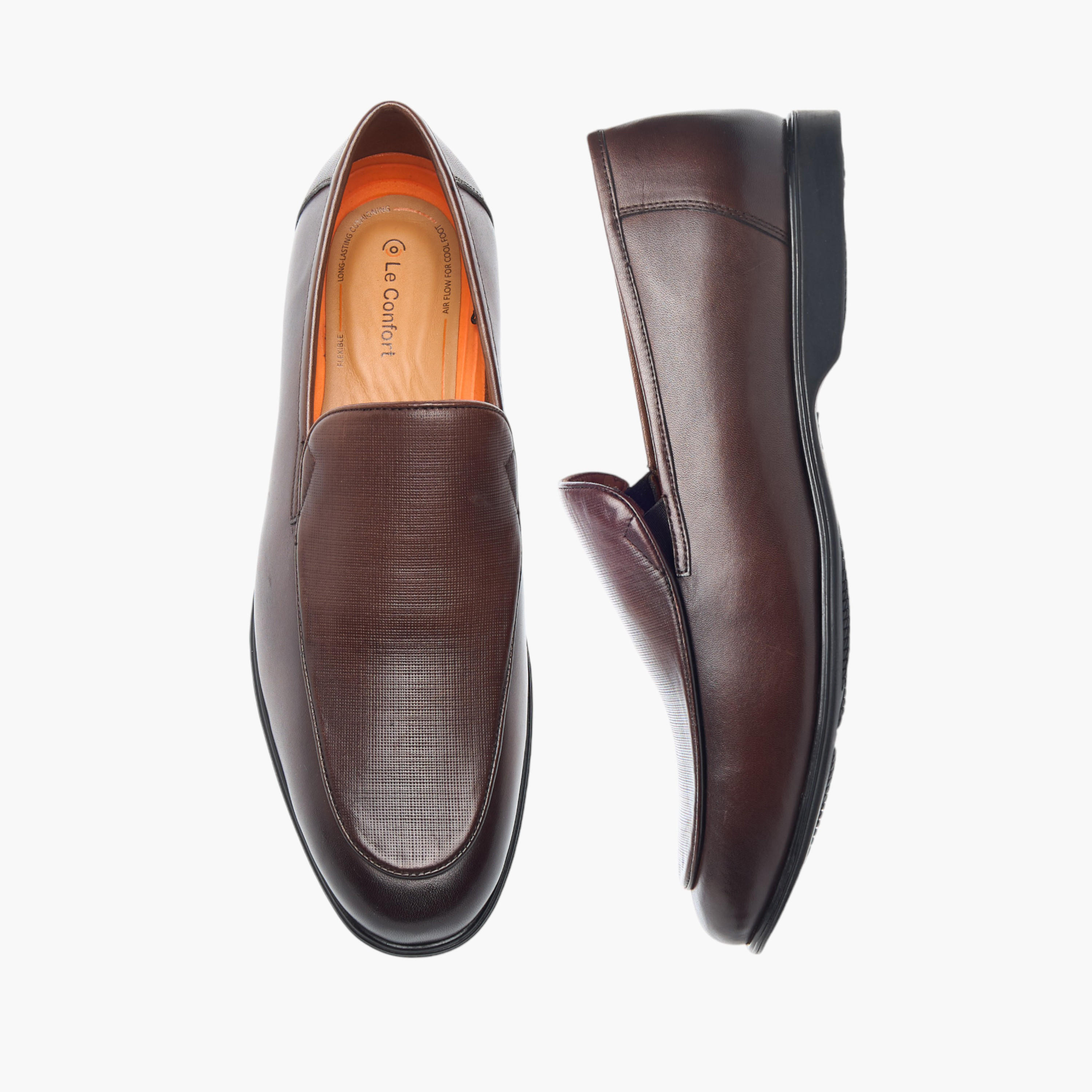 حذاء سهل الارتداء جلد بارز الملمس مريح من لو كونفورت-men-shoes-formalshoes-image-6
