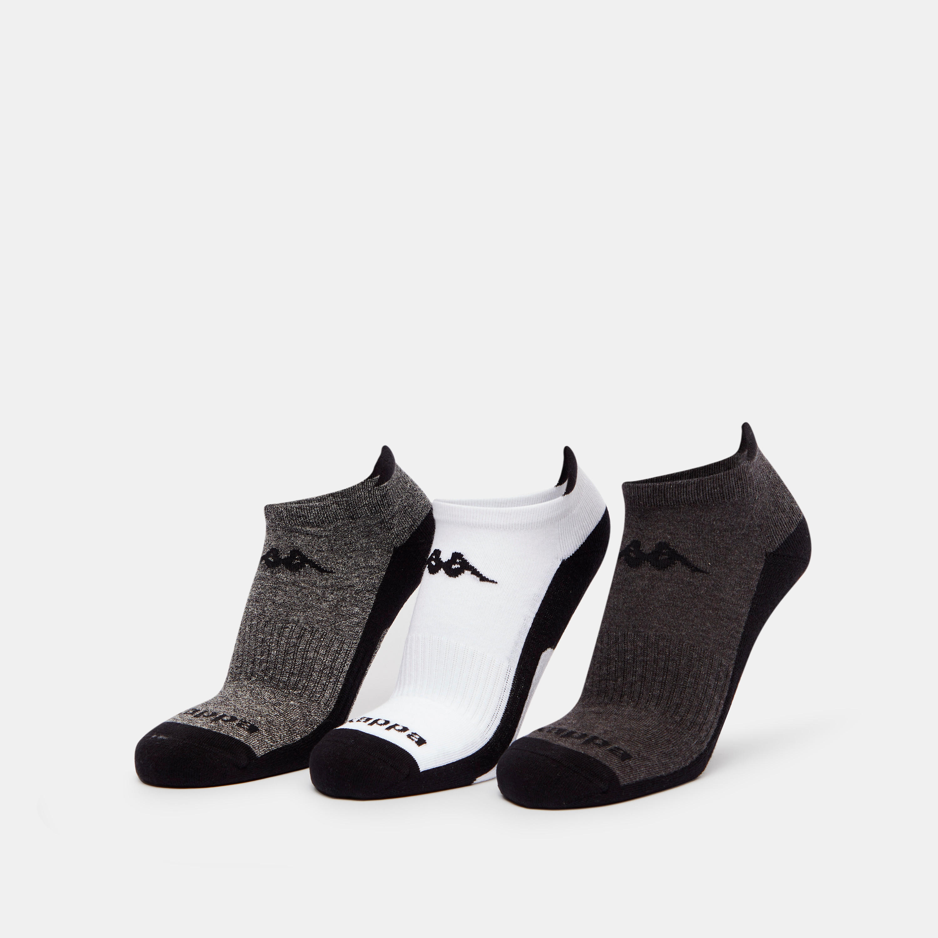 Kappa Logo Print Ankle Length Sports Socks - Set of 3-men-socks-image-1
