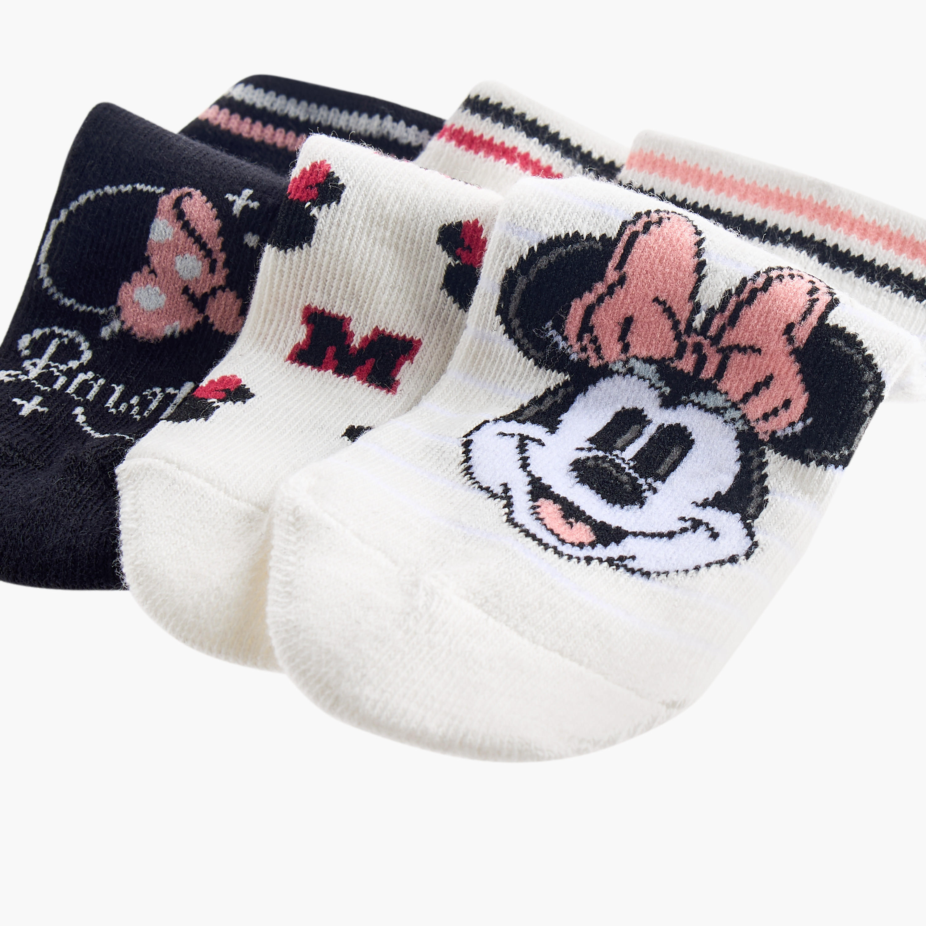 طقم جوارب طول الكاحل 3 أزواج بطبعات ميني ماوس من ديزني-girls-accessories-socks-image-3