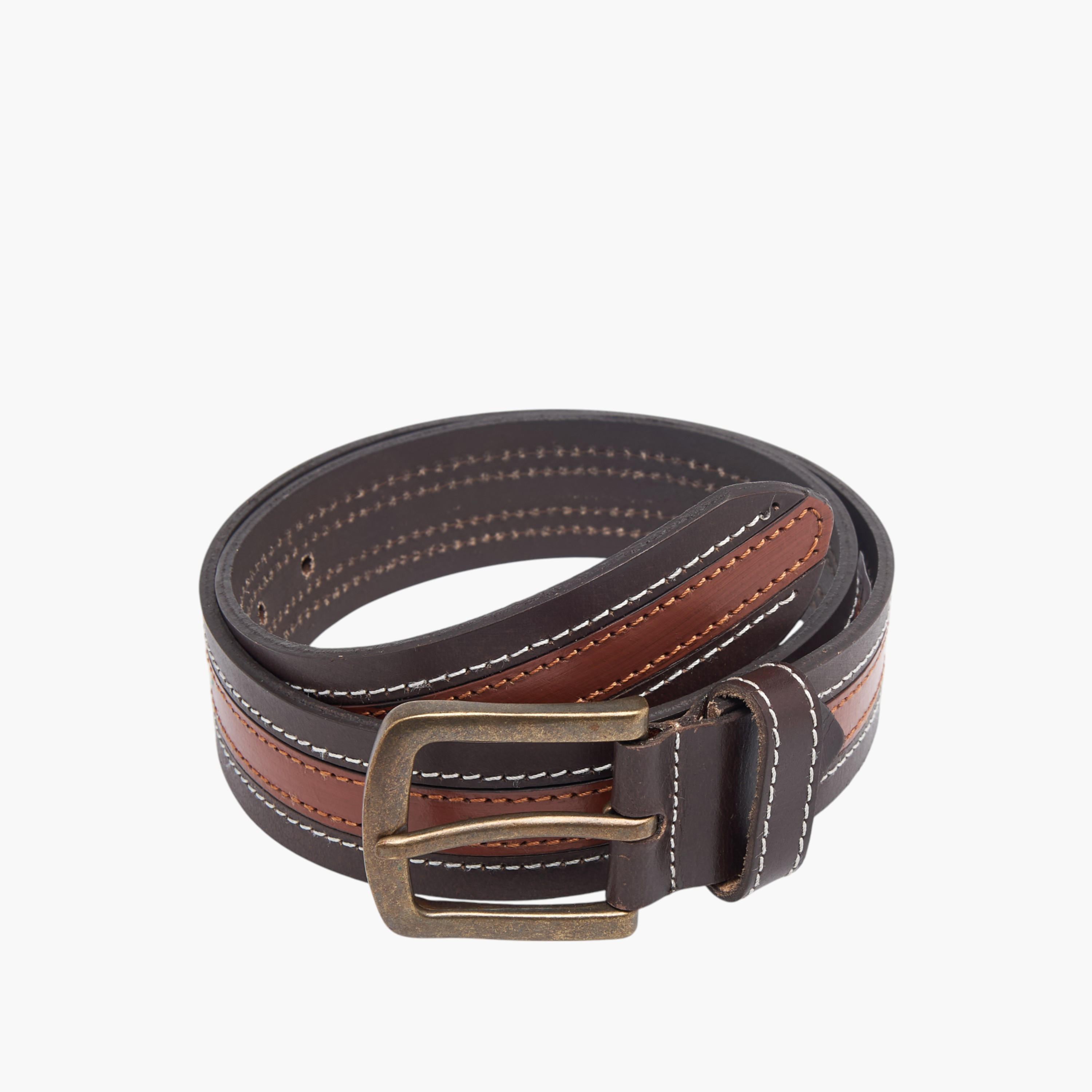 Lee Cooper Colourblock Belt with Pin Buckle Closure-men-beltsandwallets-belts-image-2