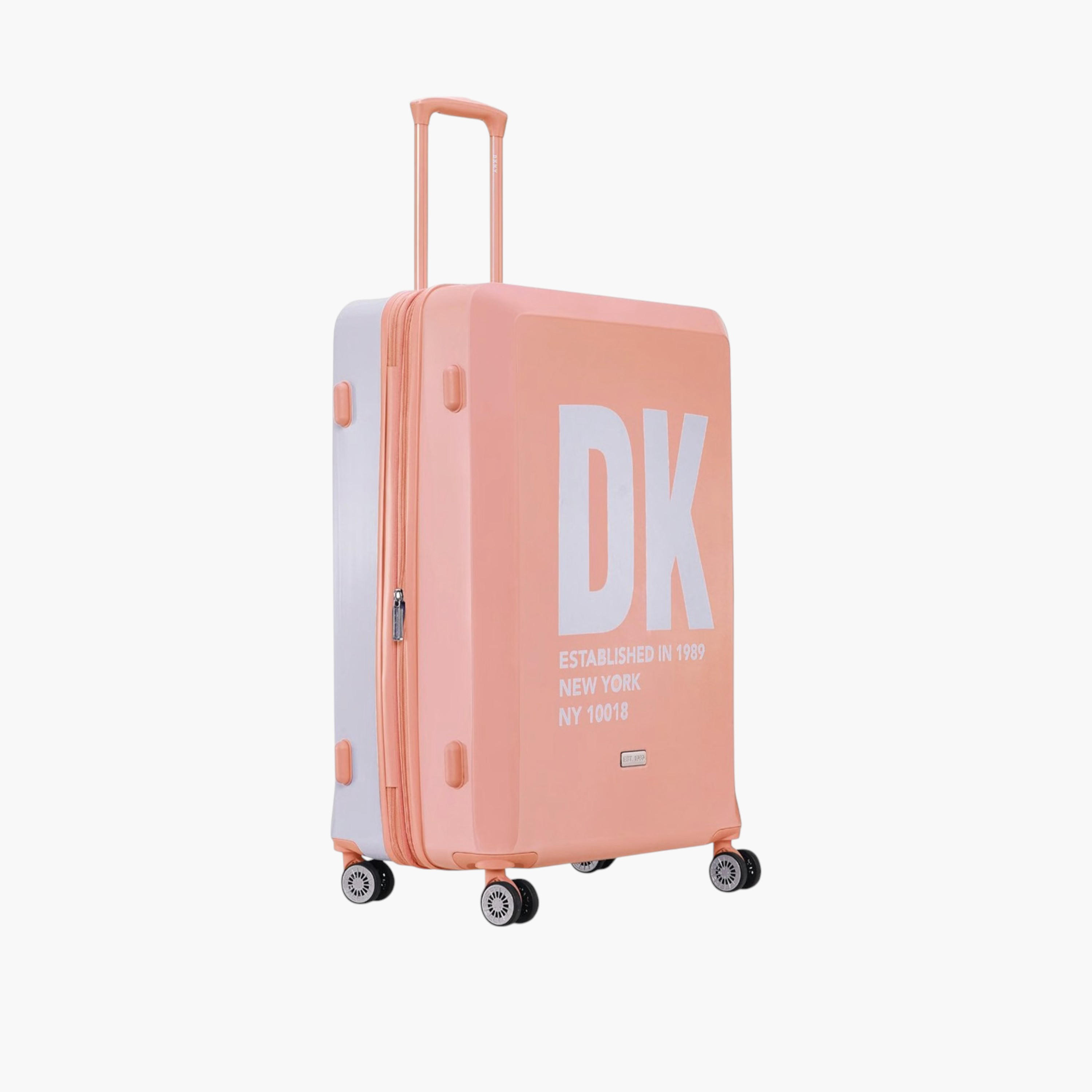 DKNY Logo Print Hardcase Trolley Bag with Retractable Handle-travel-luggagesandbags-luggage-image-5