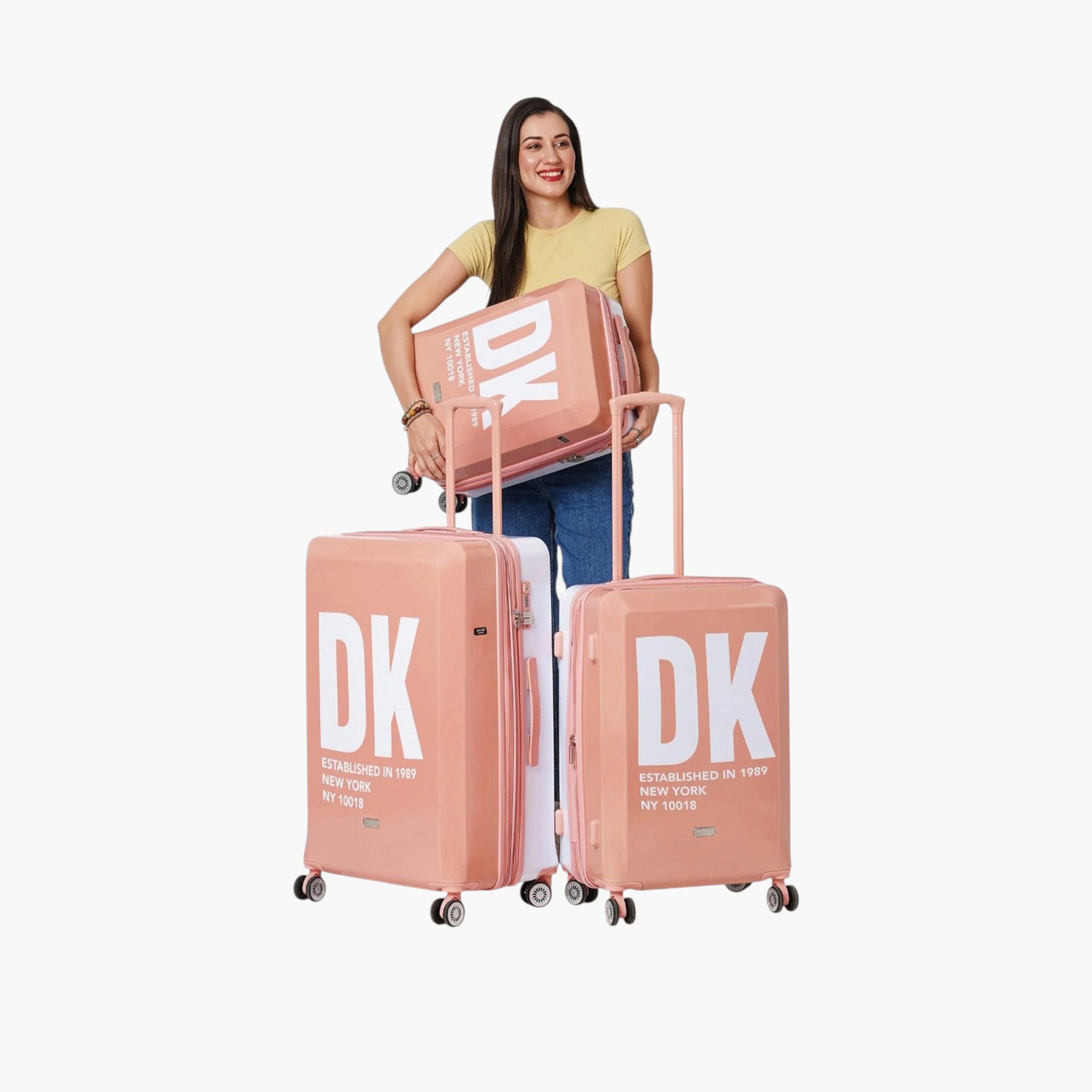 DKNY Logo Print Hardcase Trolley Bag with Retractable Handle-travel-luggagesandbags-luggage-image-11