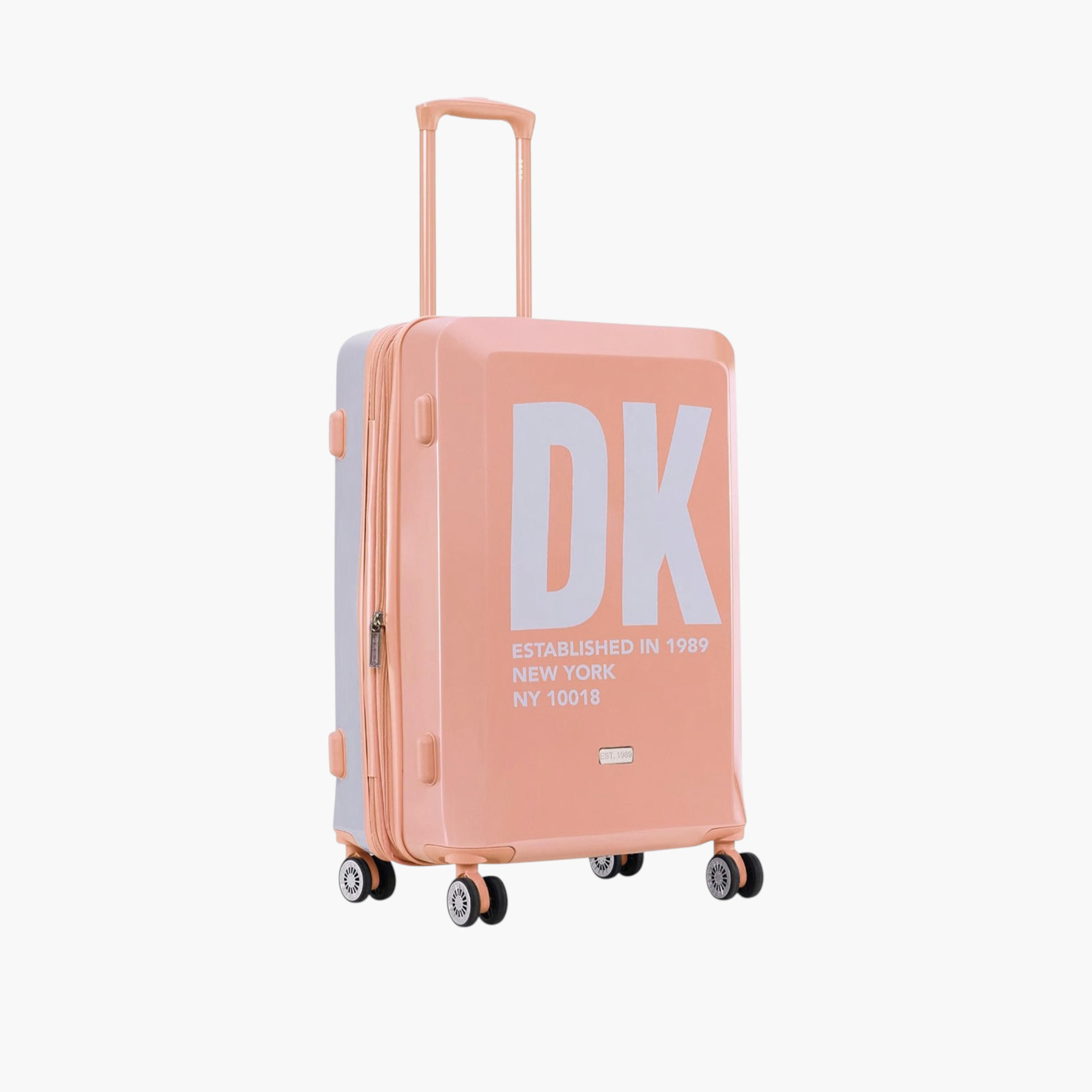 DKNY Logo Print Hardcase Trolley Bag with Retractable Handle-travel-luggagesandbags-luggage-image-3