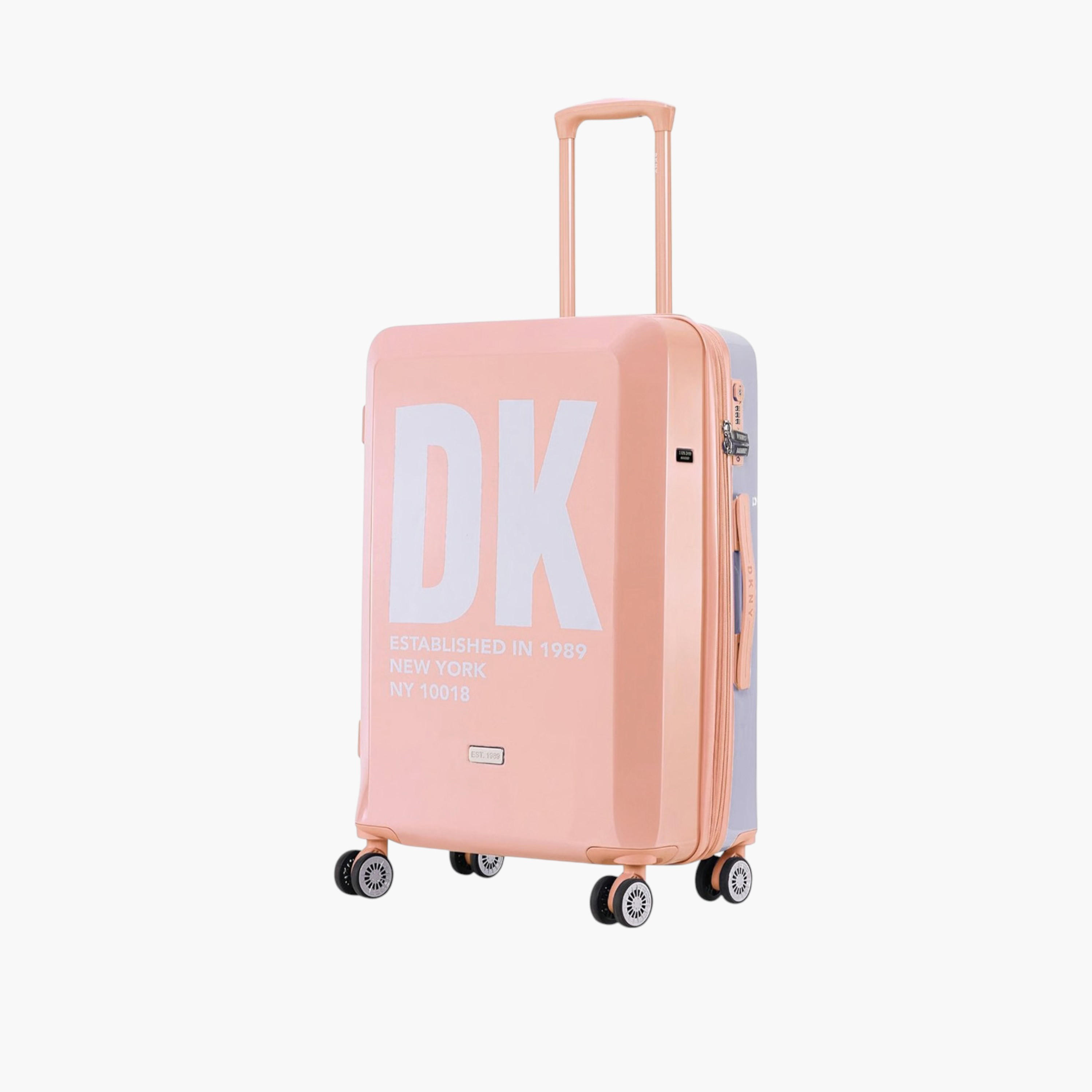 DKNY Logo Print Hardcase Trolley Bag with Retractable Handle-travel-luggagesandbags-luggage-image-8