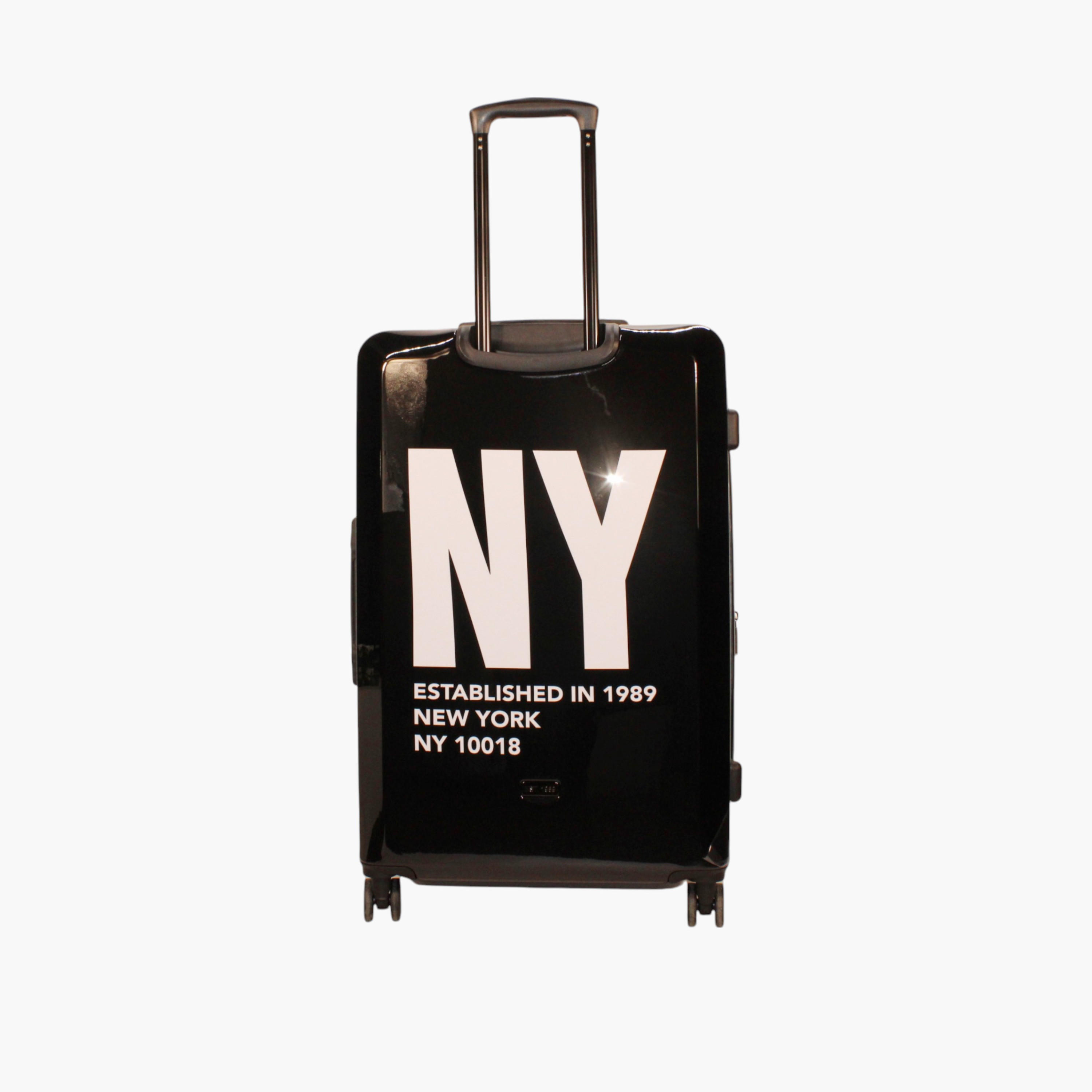 DKNY Logo Print Hardcase Trolley Bag with Retractable Handle-travel-luggagesandbags-luggage-image-2