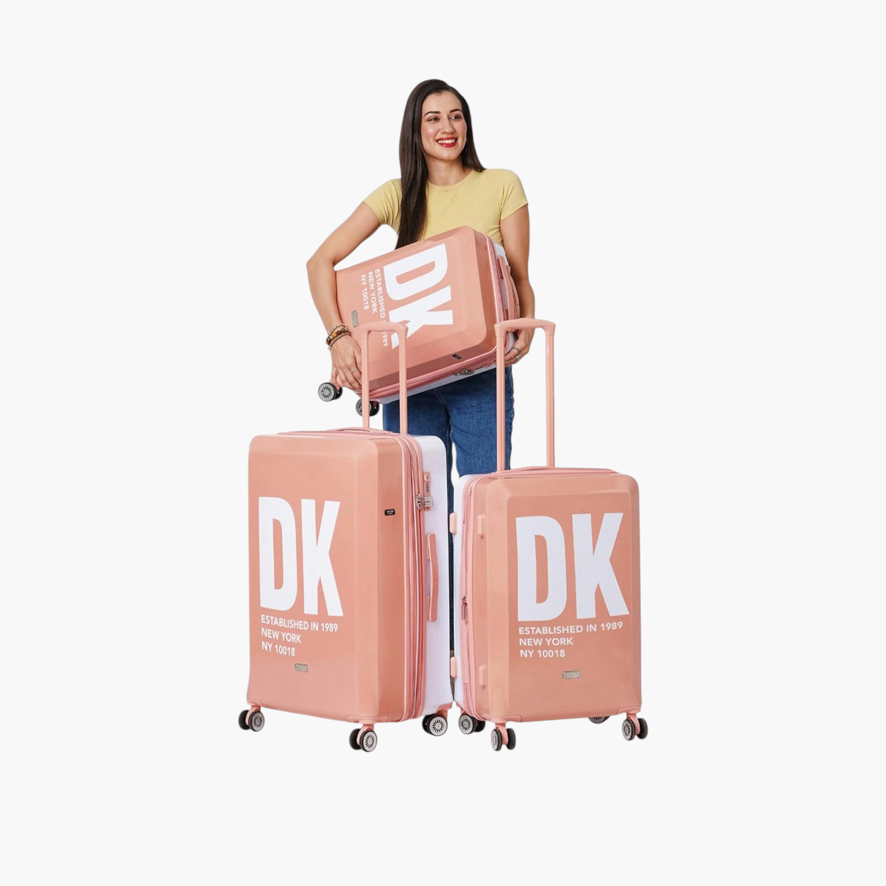 DKNY Logo Print Hardcase Trolley Bag with Retractable Handle-travel-luggagesandbags-luggage-image-8