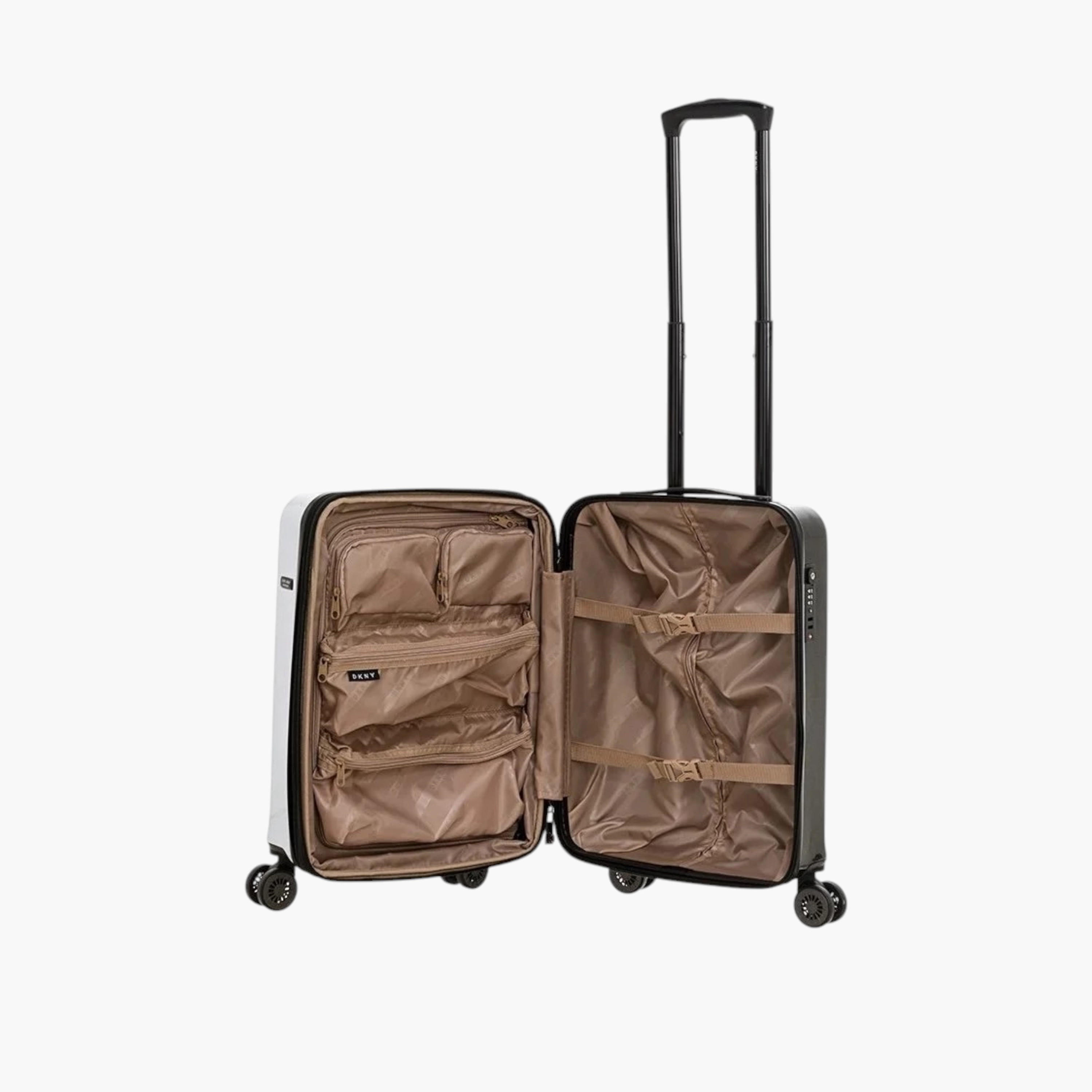 DKNY Logo Print Hardcase Trolley Bag with Retractable Handle-travel-luggagesandbags-luggage-image-3