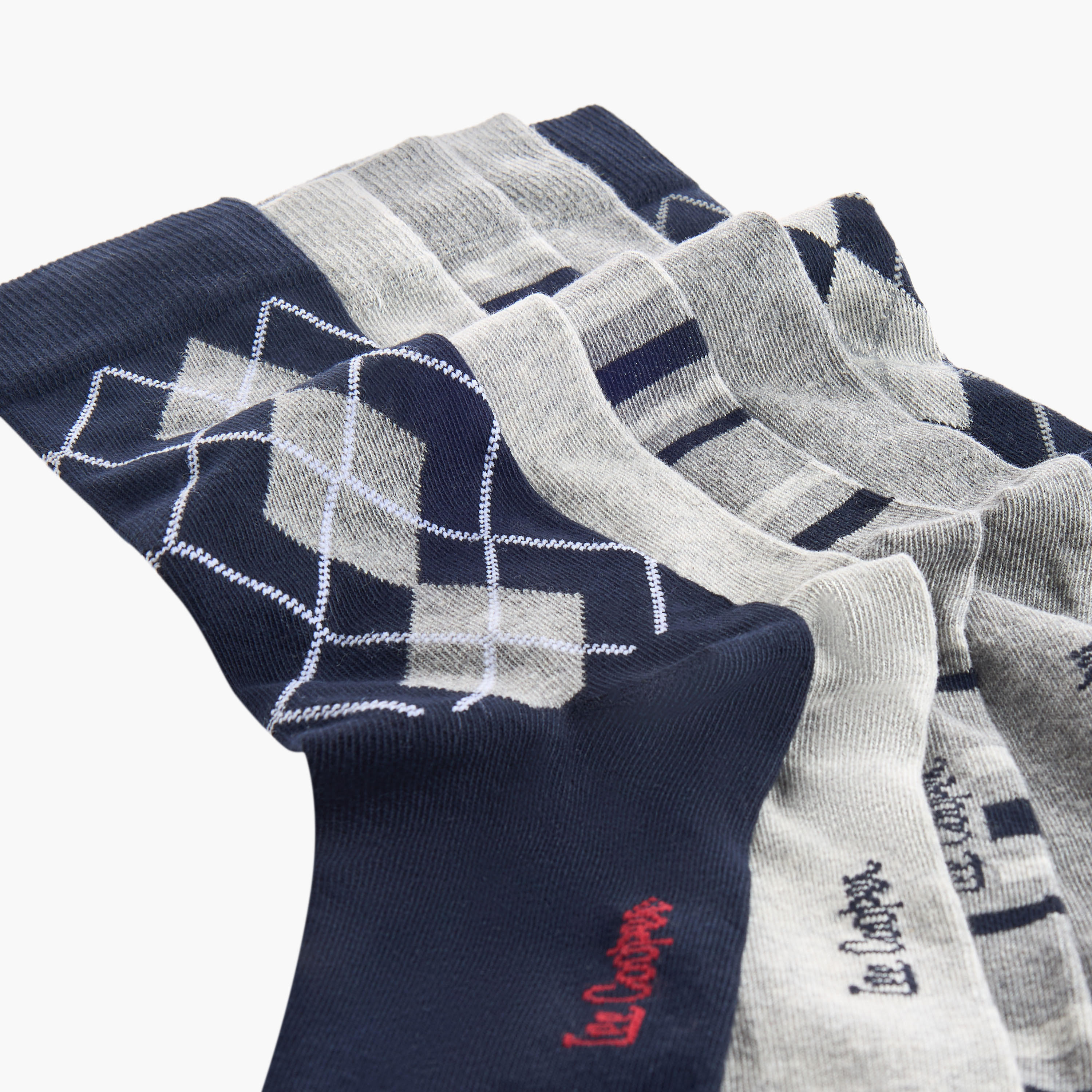 طقم جوارب بدون تيري 5 أزواج متوسطة الطول بطبعات من لي كوبر-men-socks-image-4