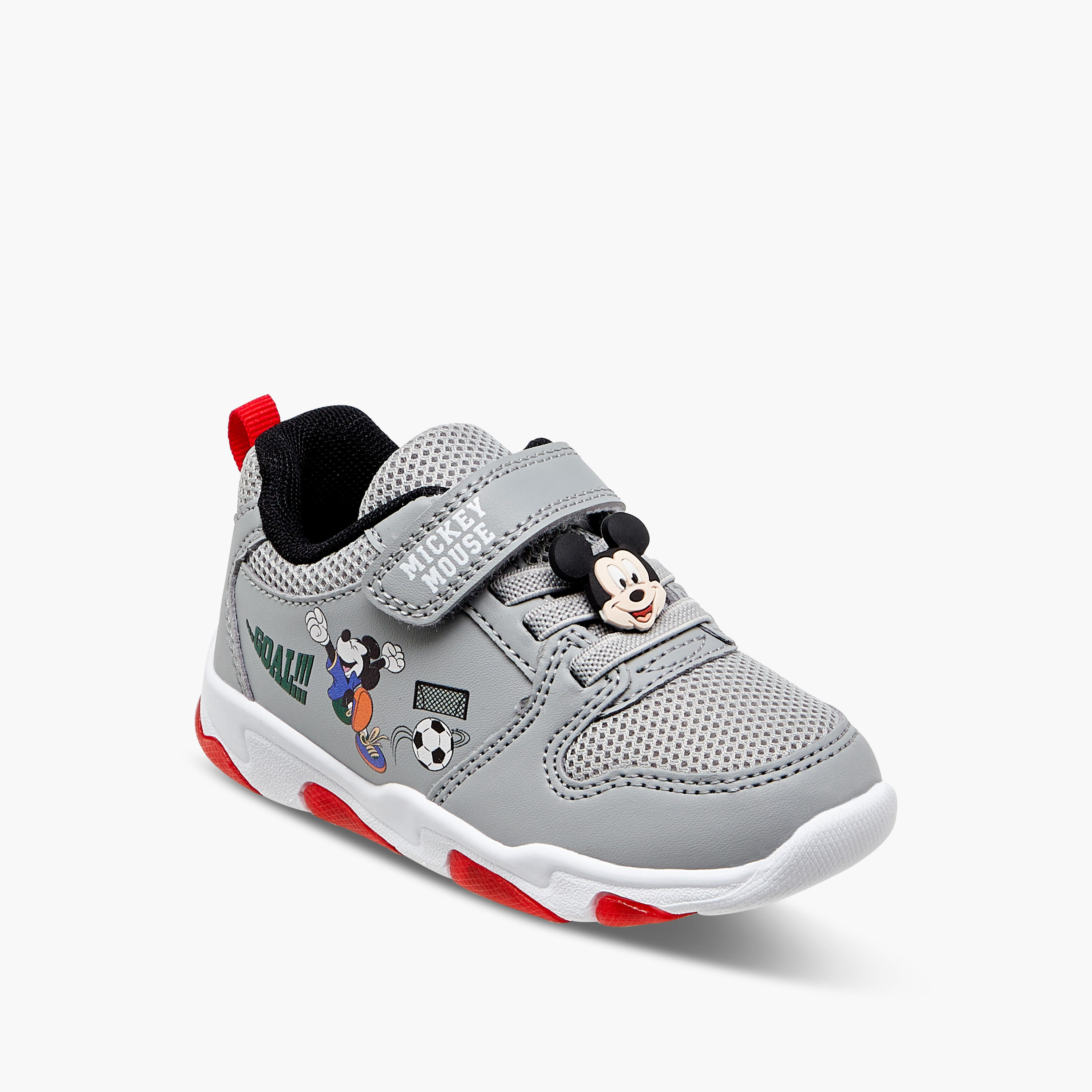 Disney Mickey Mouse Print Light-Up Sneakers with Hook and Loop Closure-boys-shoes-sneakers-image-2