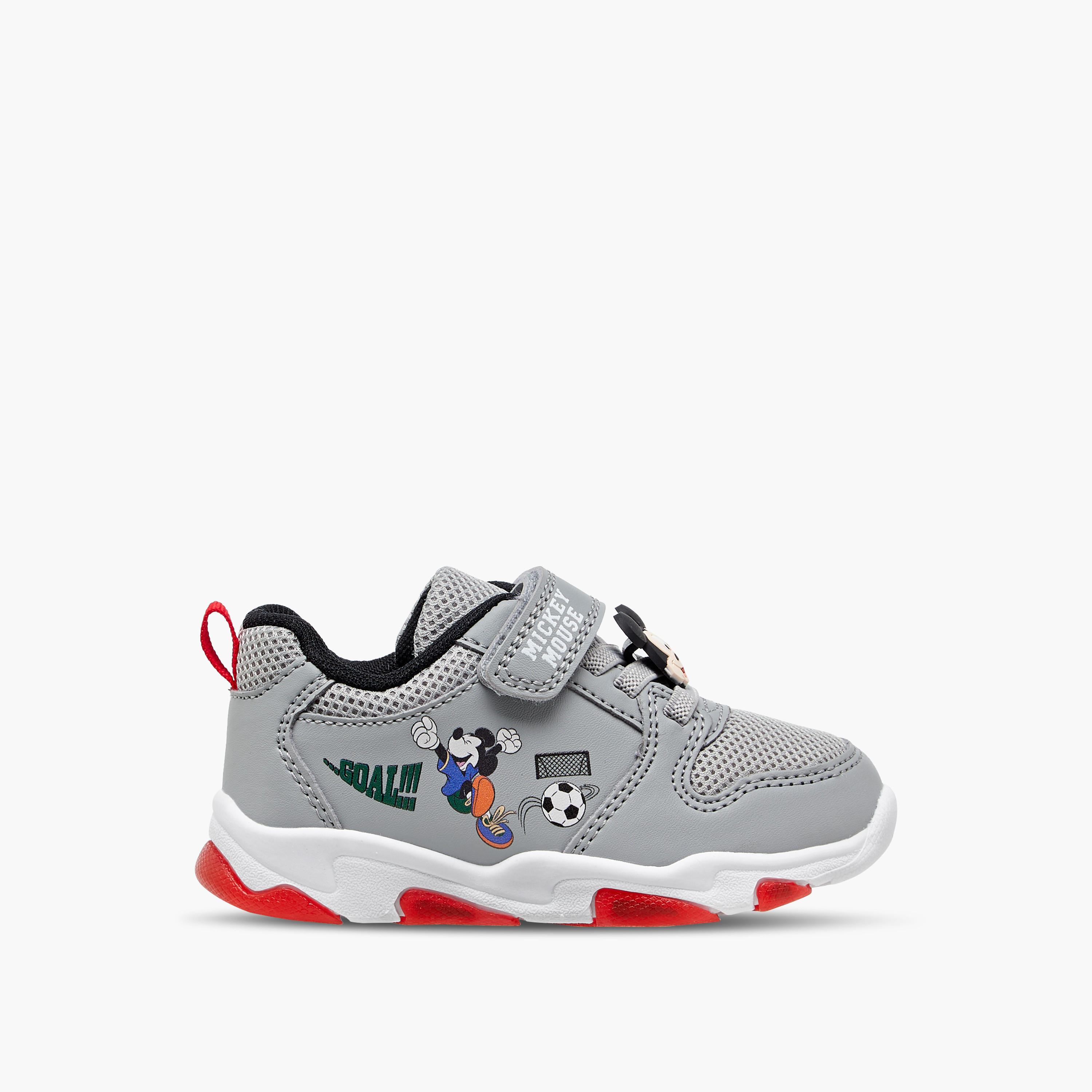 Disney Mickey Mouse Print Light-Up Sneakers with Hook and Loop Closure-boys-shoes-sneakers-image-3