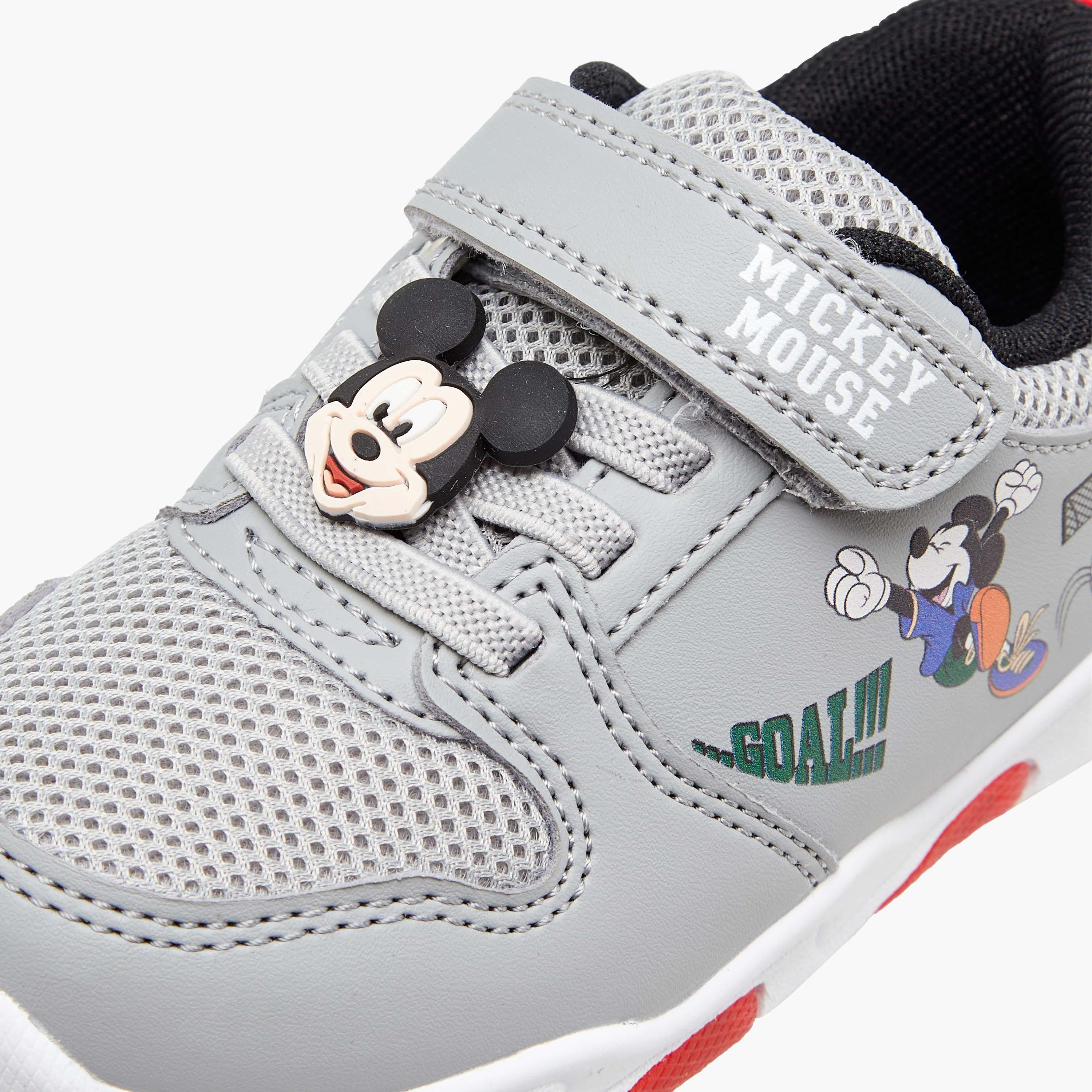 Disney Mickey Mouse Print Light-Up Sneakers with Hook and Loop Closure-boys-shoes-sneakers-image-5