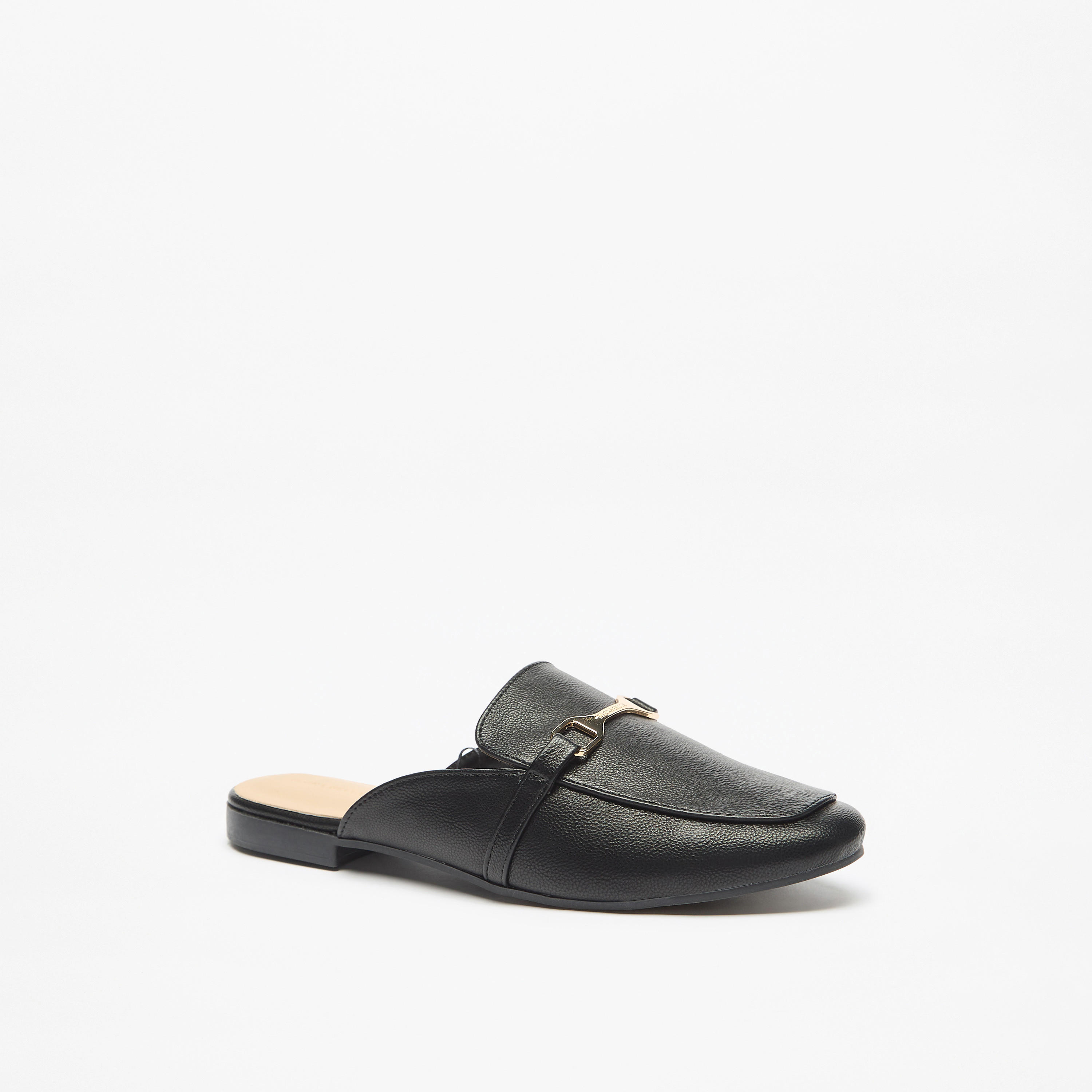 Flora Bella Textured Slip-On Mules with Metal Accent-women-shoes-flats-mules-image-1