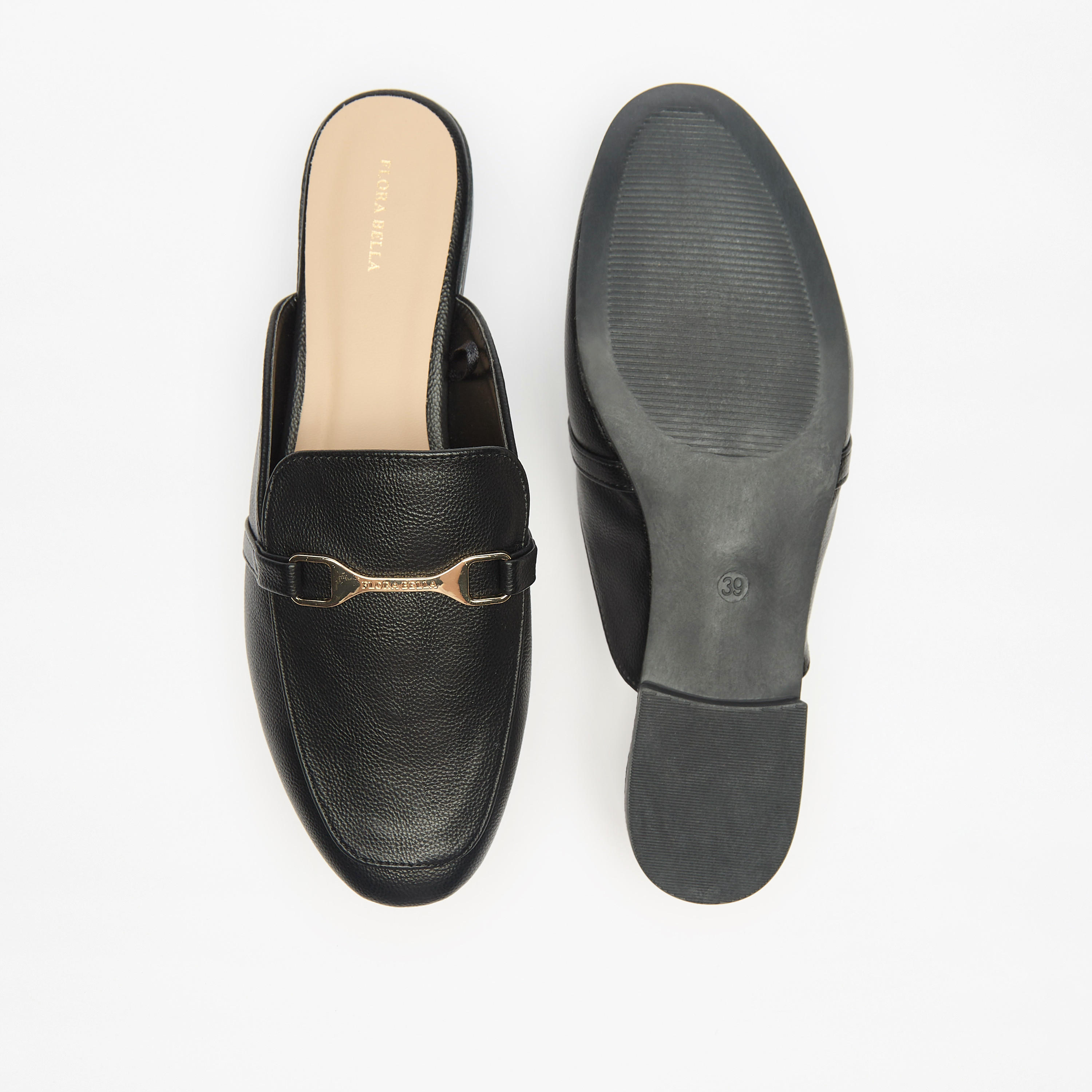 Flora Bella Textured Slip-On Mules with Metal Accent-women-shoes-flats-mules-image-4