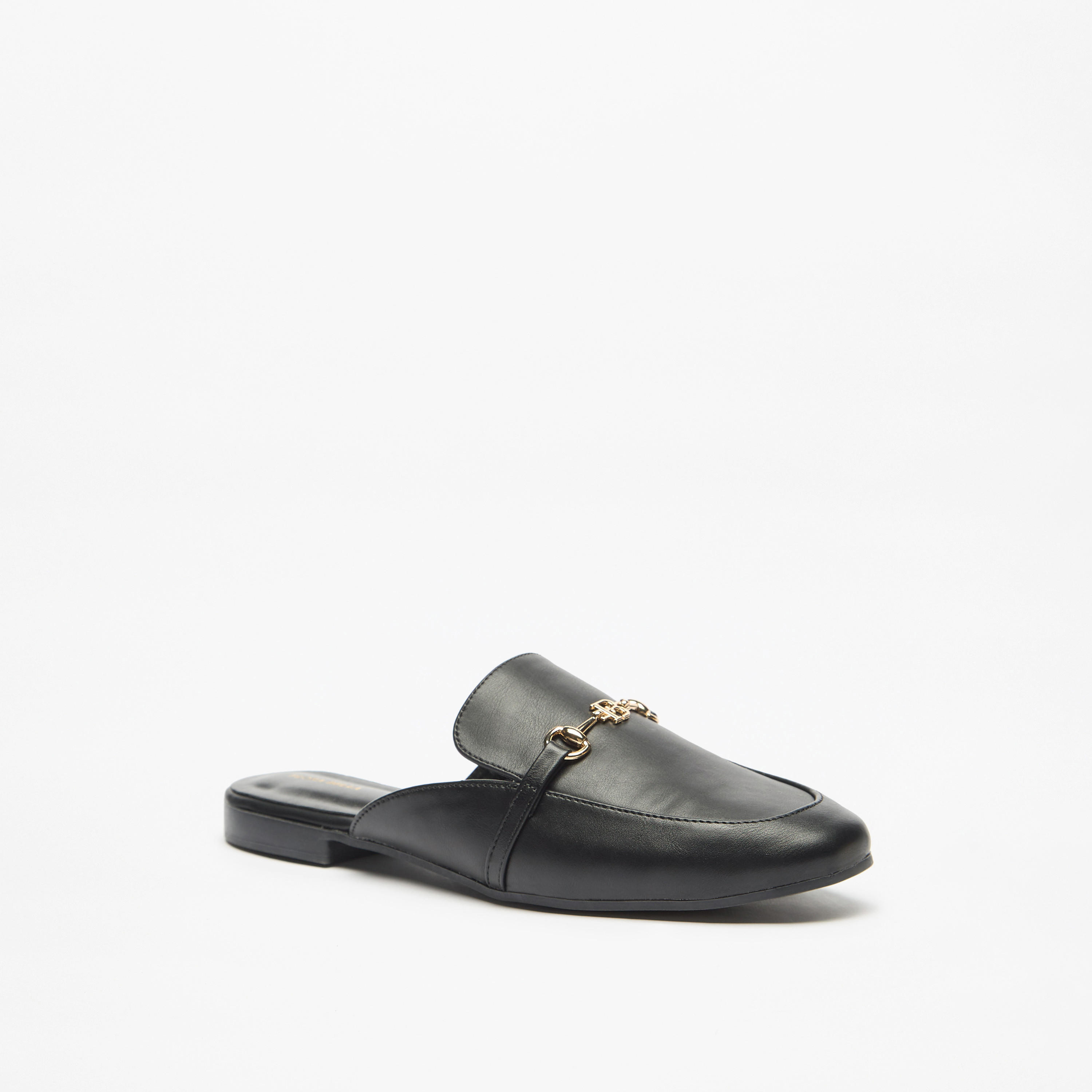 Flora Bella Solid Slip-On Mules with Metal Accent-women-shoes-flats-mules-image-1