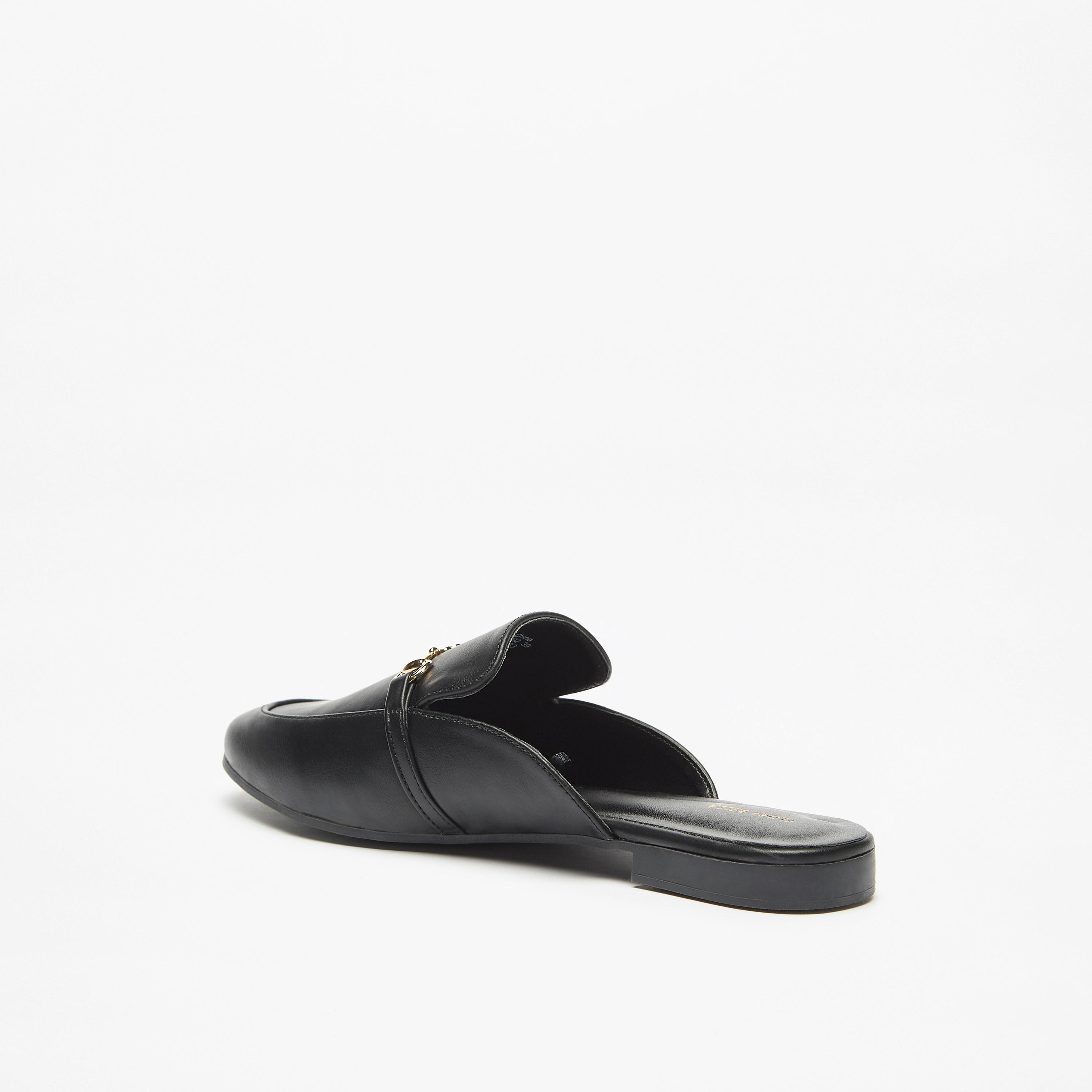 Flora Bella Solid Slip-On Mules with Metal Accent-women-shoes-flats-mules-image-2