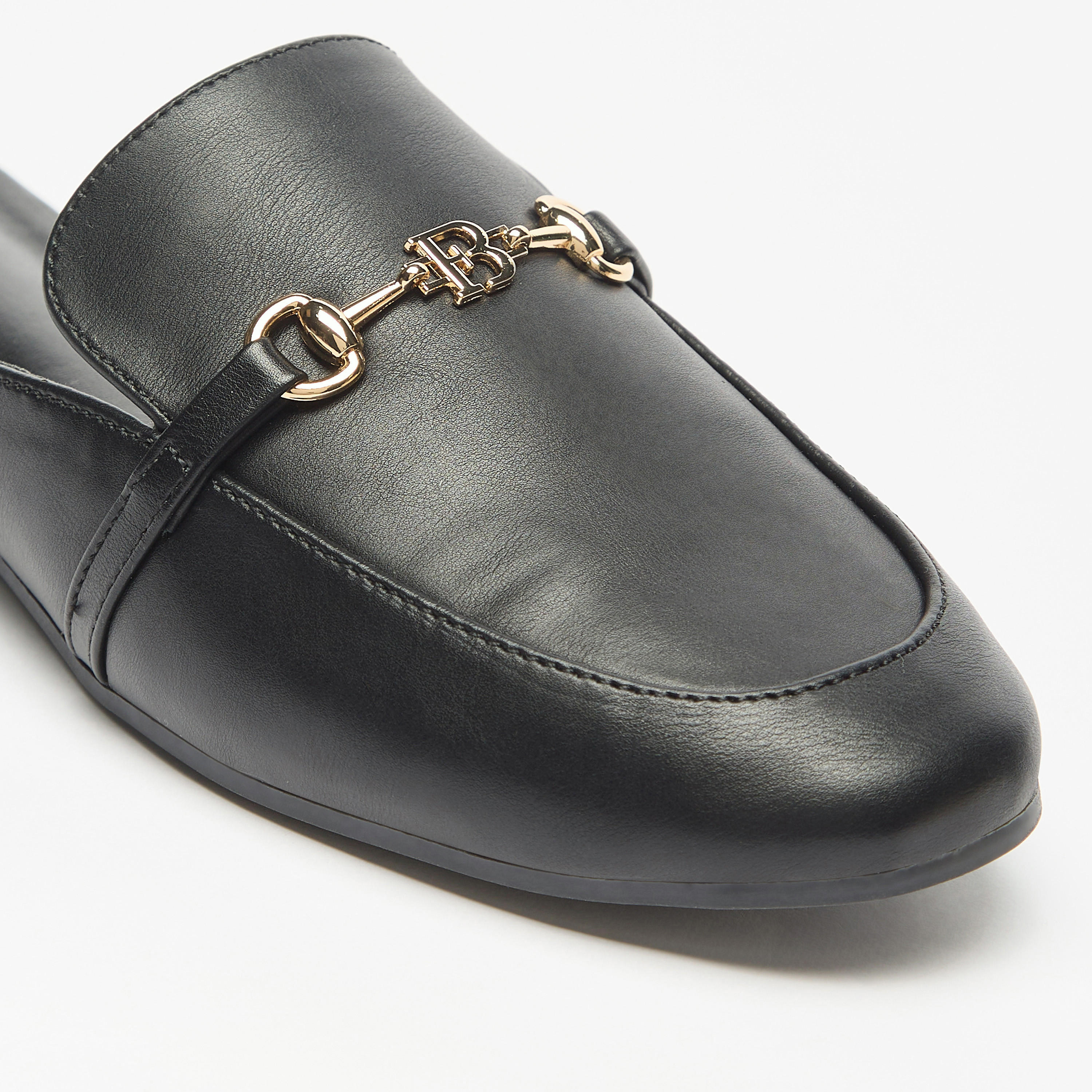 Flora Bella Solid Slip-On Mules with Metal Accent-women-shoes-flats-mules-image-5