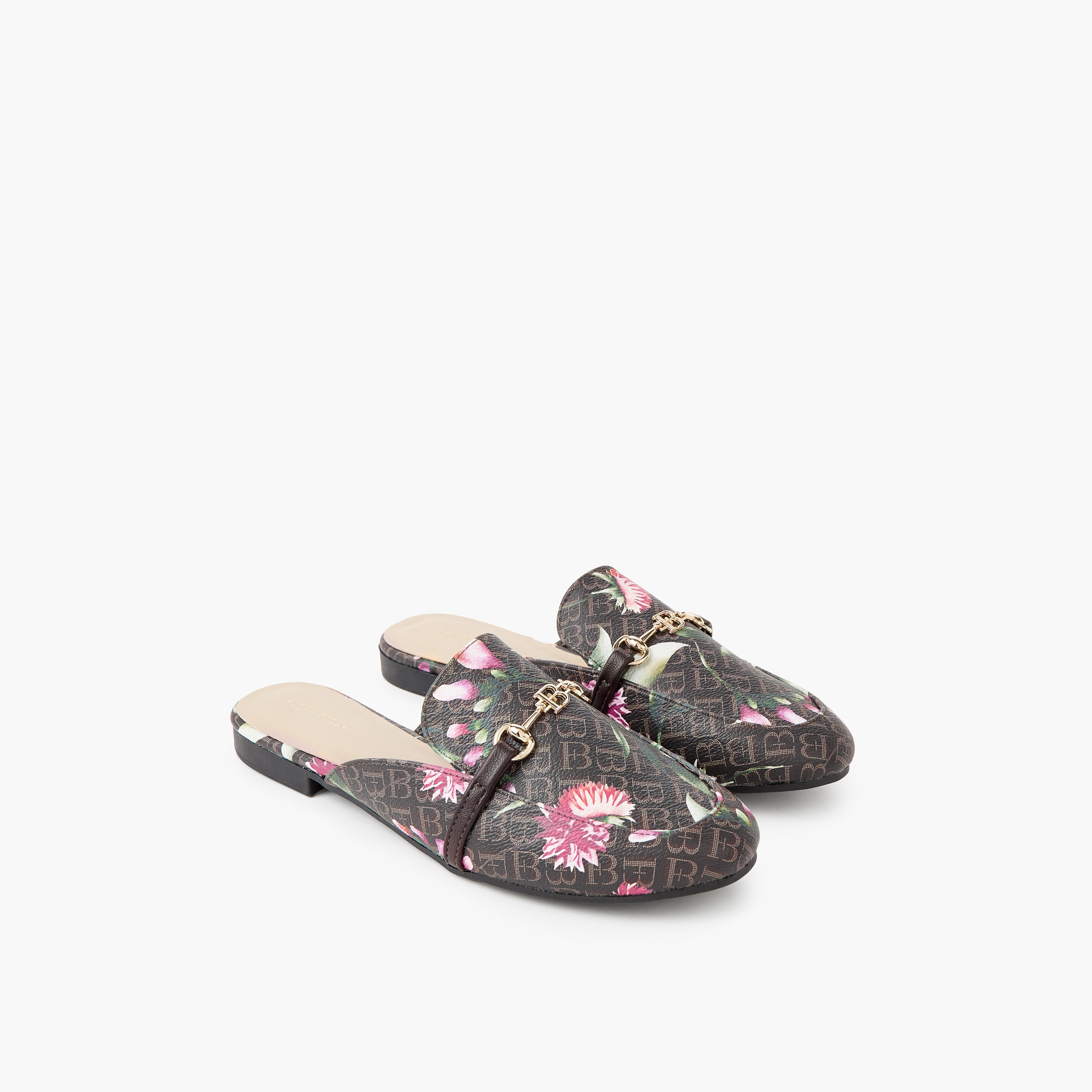 Flora Bella Women Monogram Print Mules-women-shoes-flats-mules-image-1