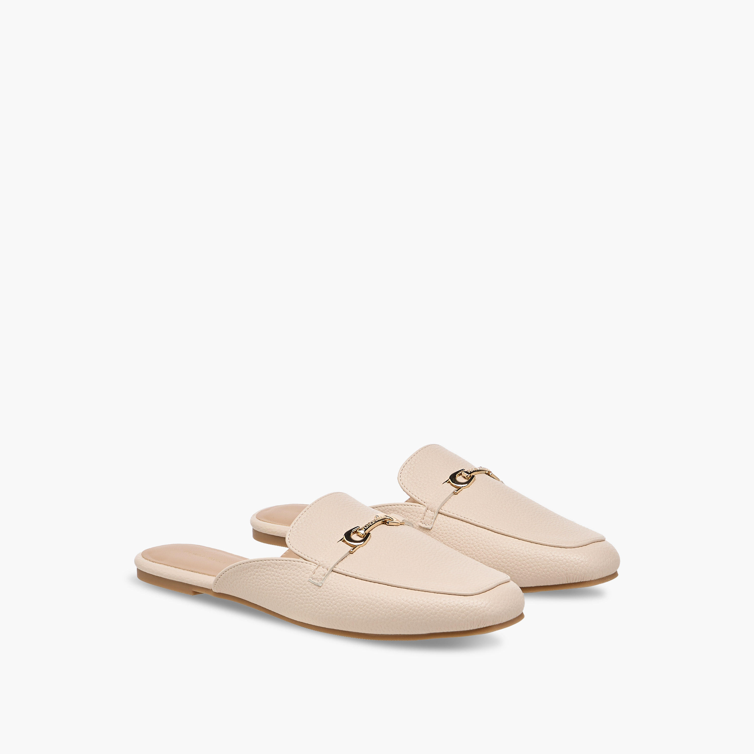 Flora Bella Textured Slip-On Mules with Metal Accent-women-shoes-flats-mules-image-1