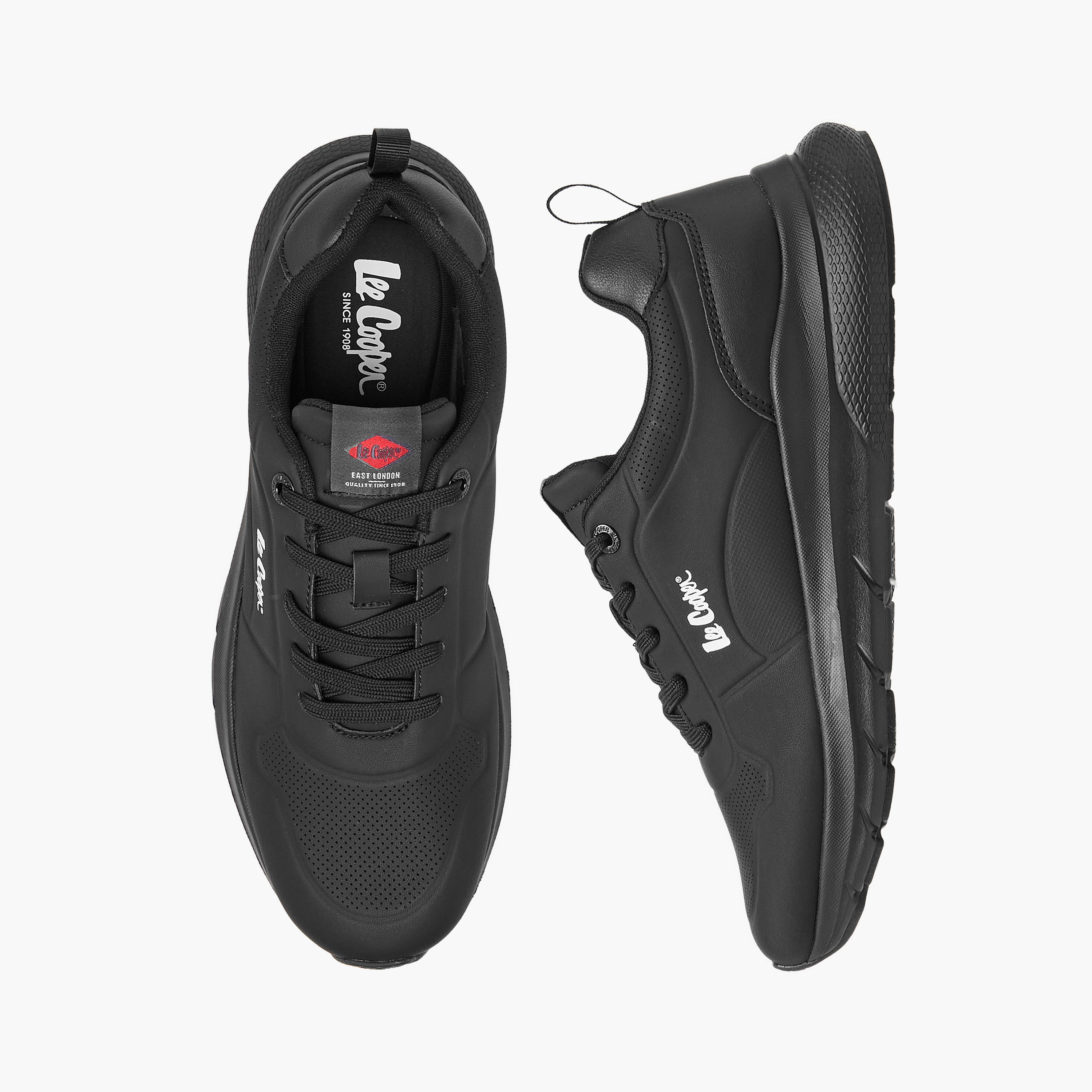Lee Cooper Men's Logo Print Sneakers with Lace-Up Closure-men-shoes-sneakers-image-1