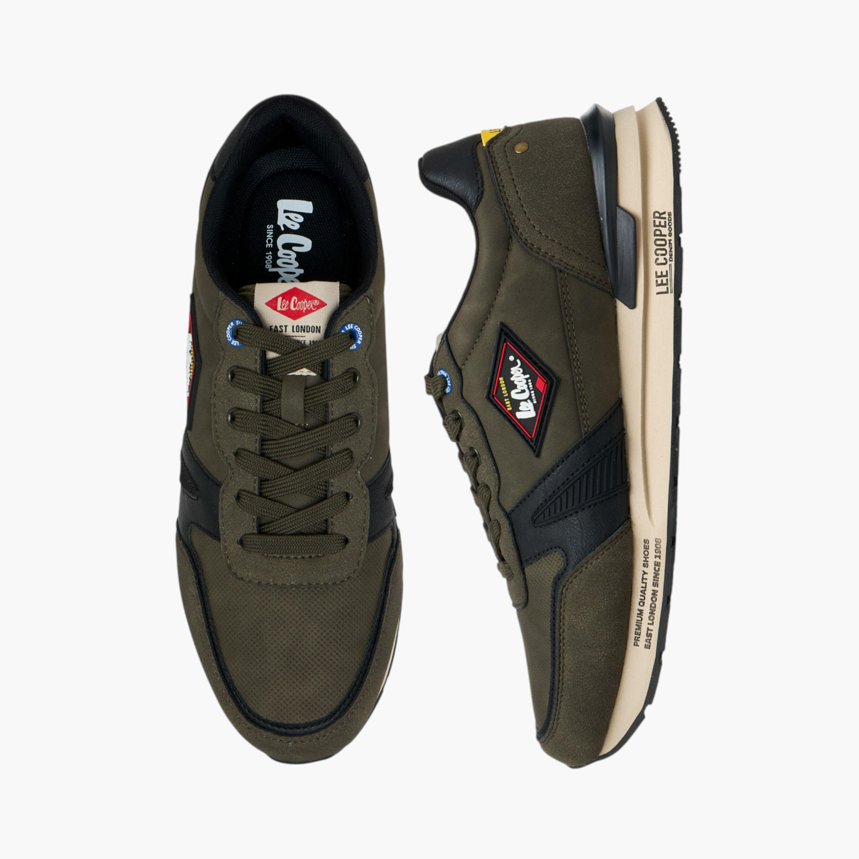 Lee Cooper Men's Panelled Lace-Up Sneakers-men-shoes-sneakers-image-1