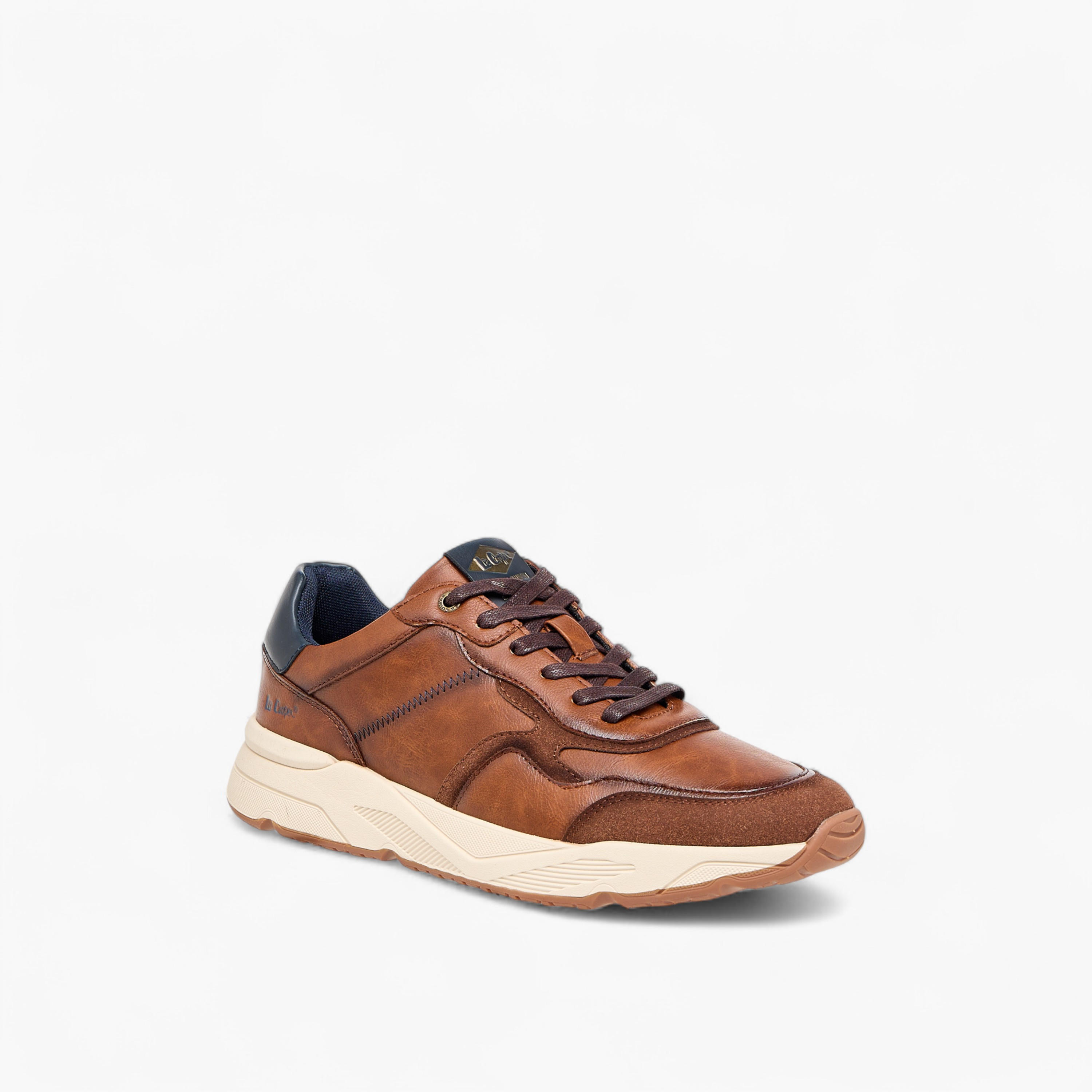 Lee Cooper Men's Panelled Lace-Up Sneakers-men-shoes-sneakers-image-2
