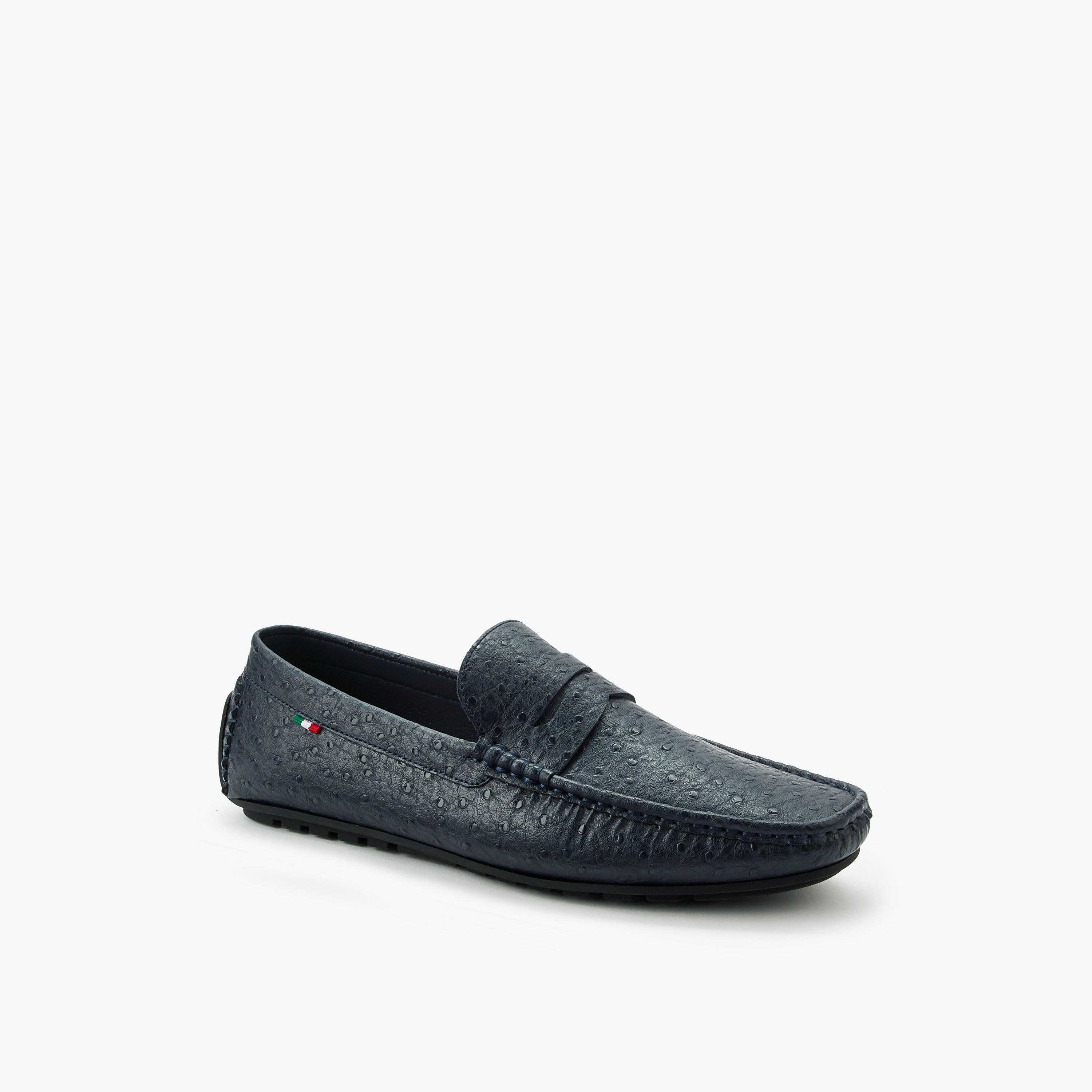 Renzo Ruganni Men Textured Slip-On Moccasins-men-shoes-loafersandmoccasins-image-2