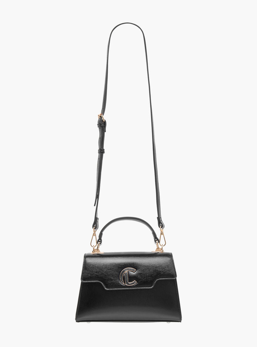 Le Confort Logo Embossed Satchel Bag with Adjustable Strap-women-bagsandwallets-handbags-image-2